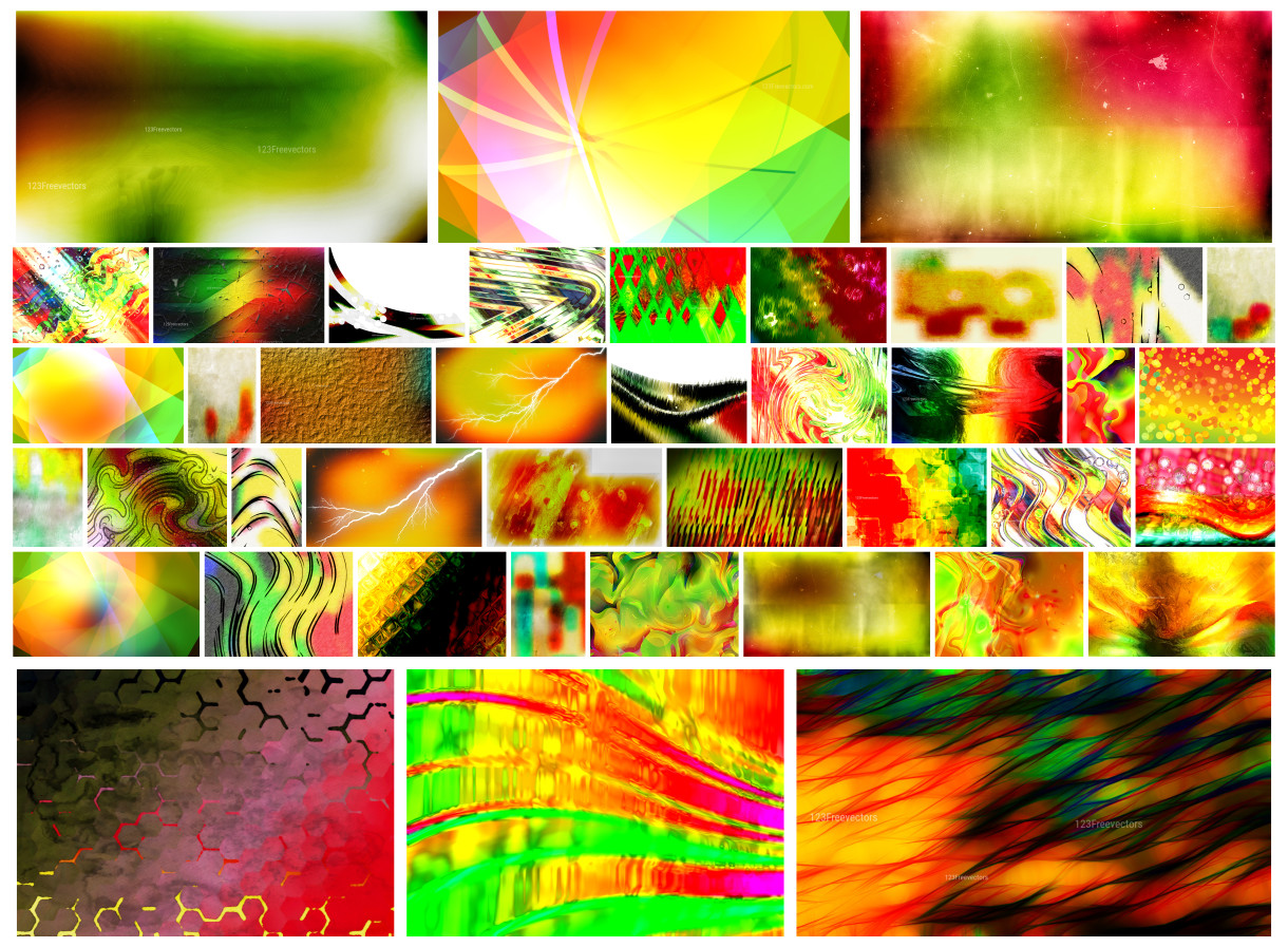 Vibrant Creations: A Collection of Red Yellow and Green Abstract Backgrounds
