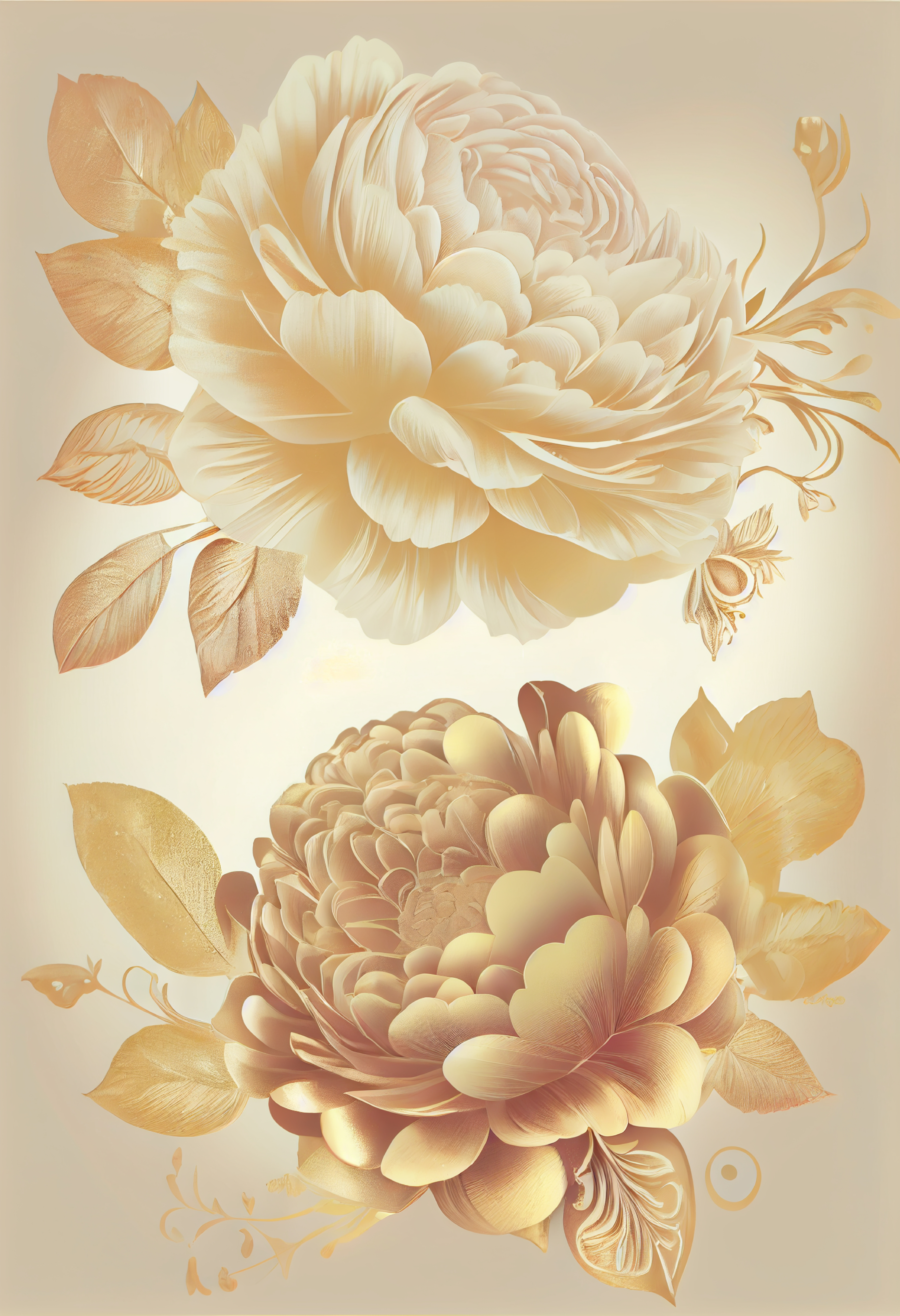 Gold Gradient Flower Background