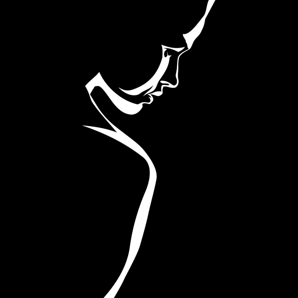 Vector Woman Silhouette on Black