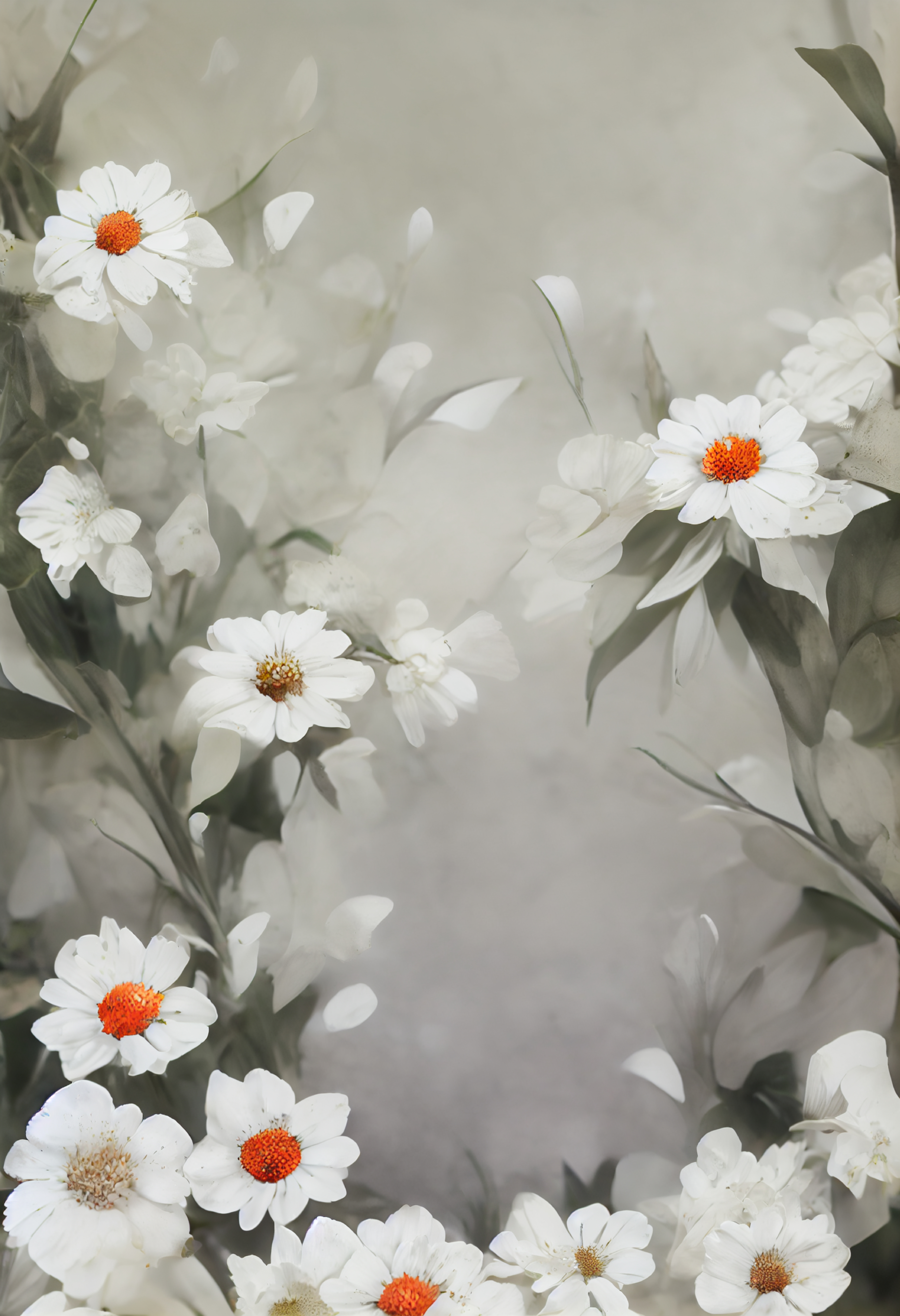 Orange and White Flower Card Background