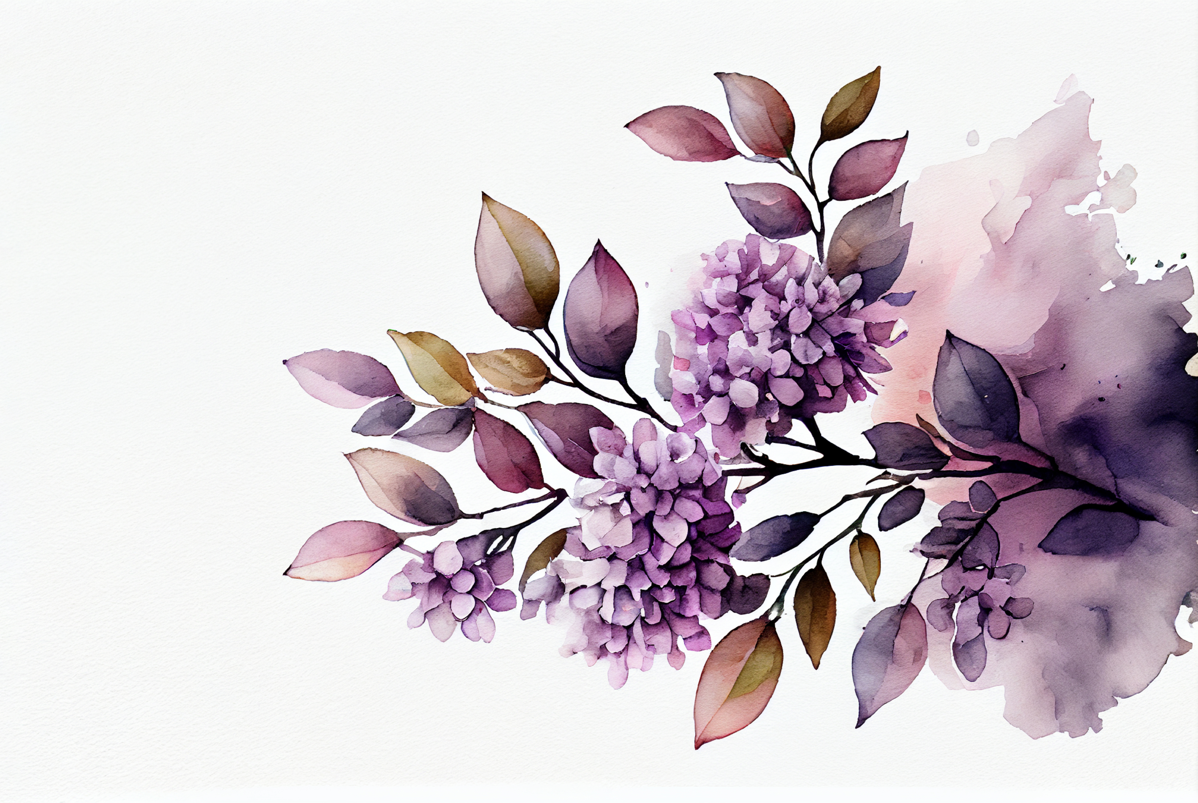 Watercolor Purple Flower Background Image