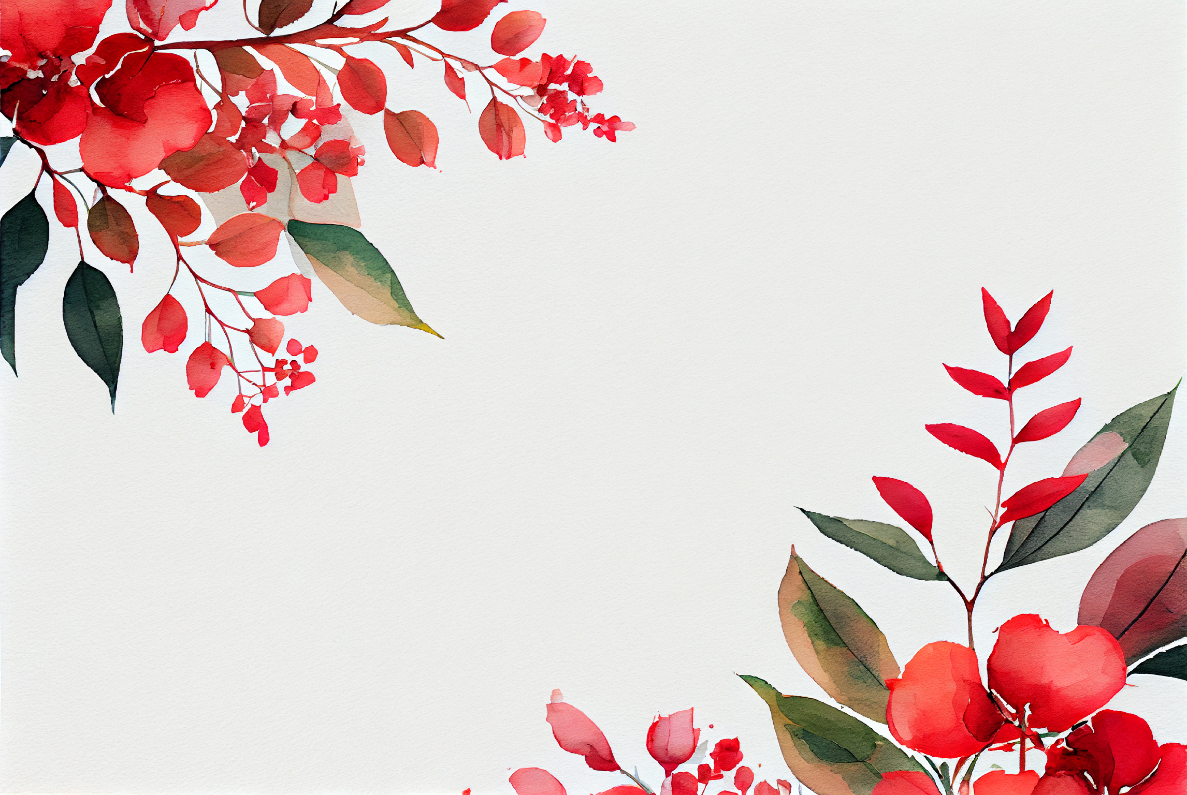 Watercolor Red Flower Card Background Image