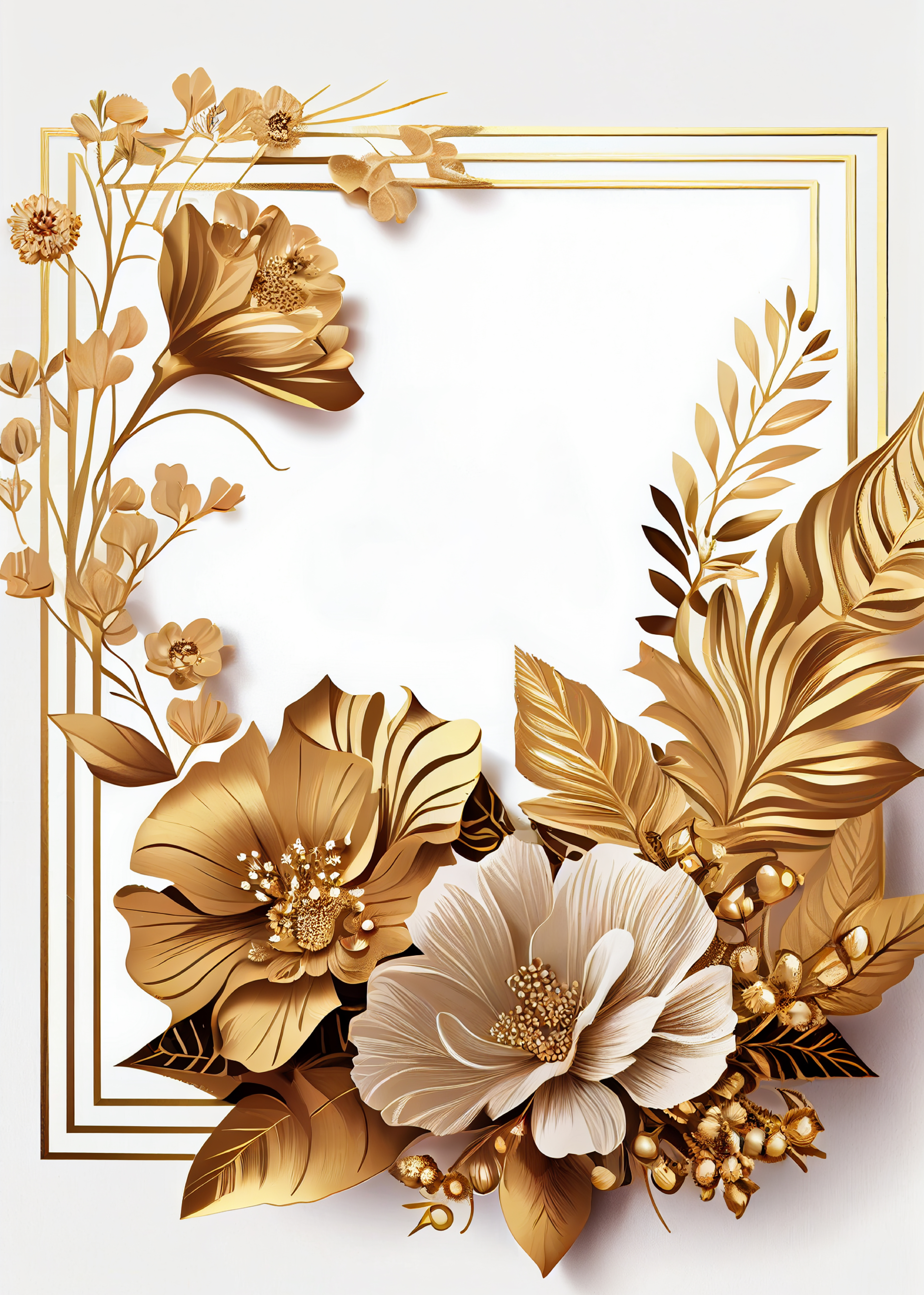 Gold Flower Frame
