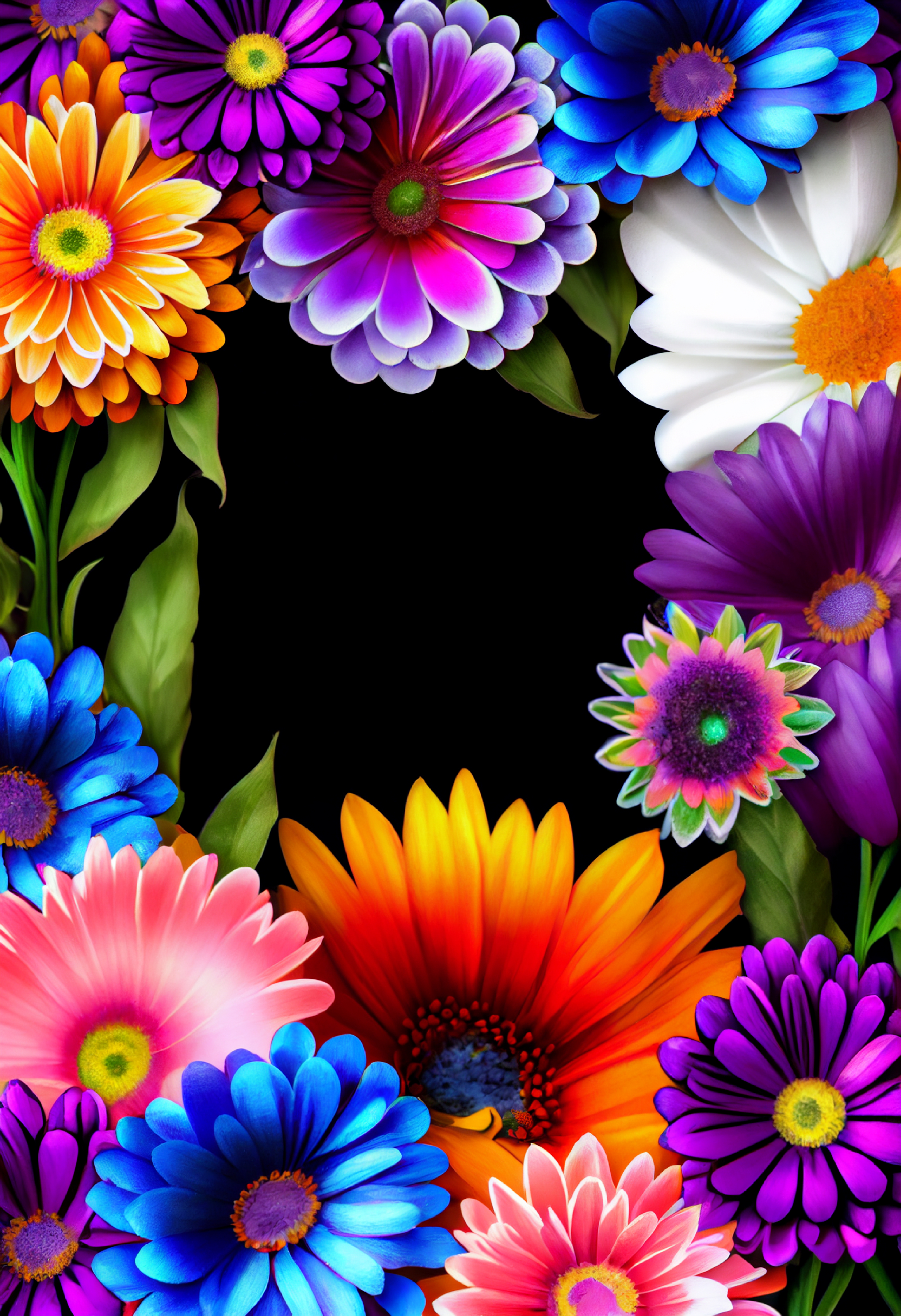 Colorful Flower Border Image