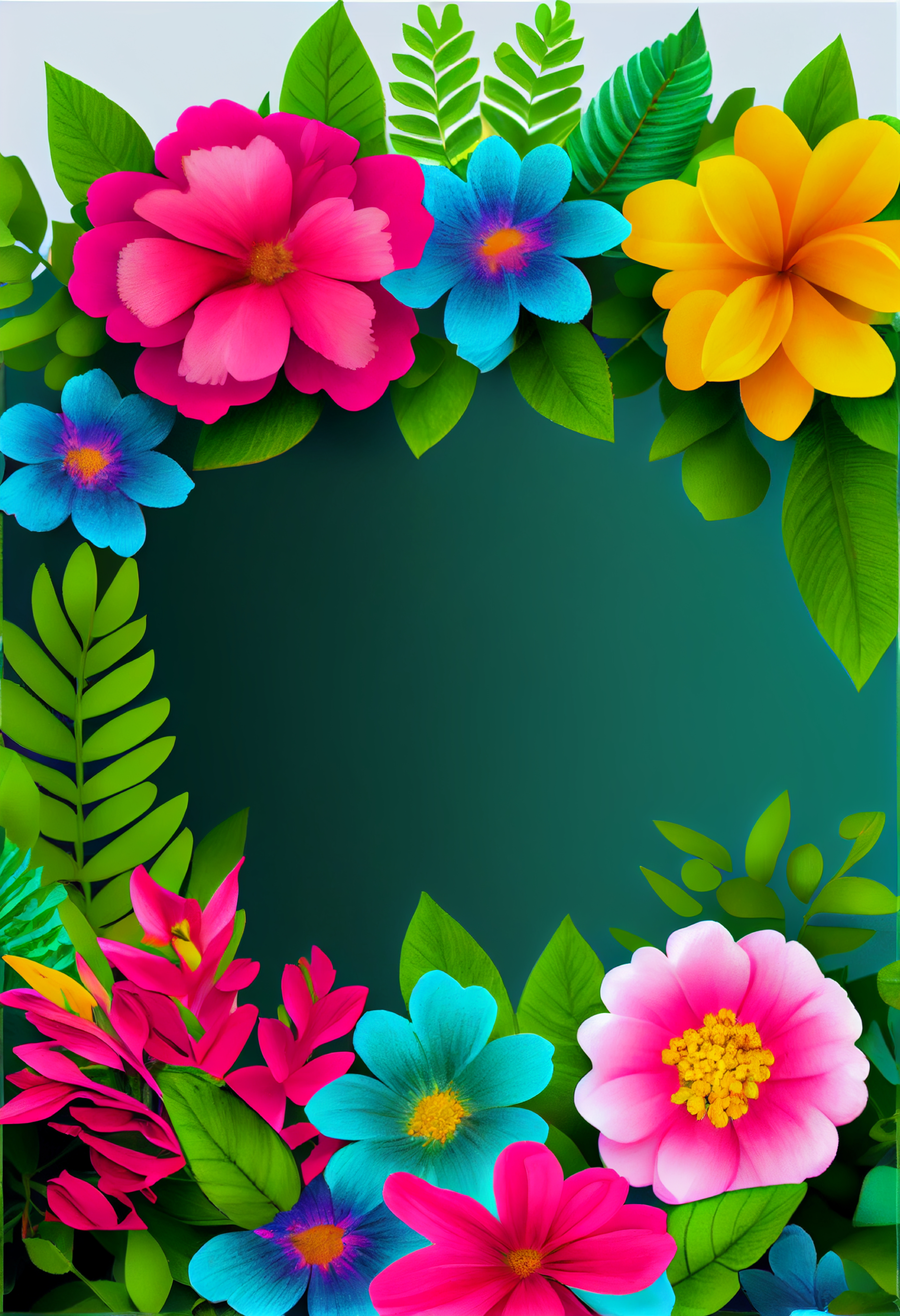 Colorful Flower Border