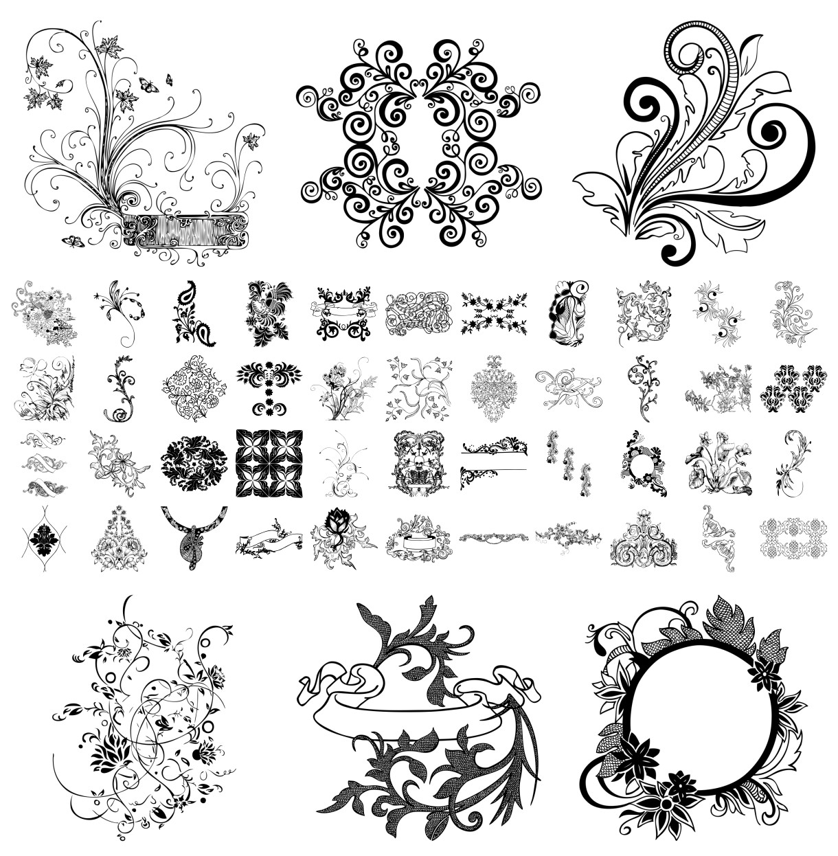 Captivating Hand Drawn Floral Vector Collection