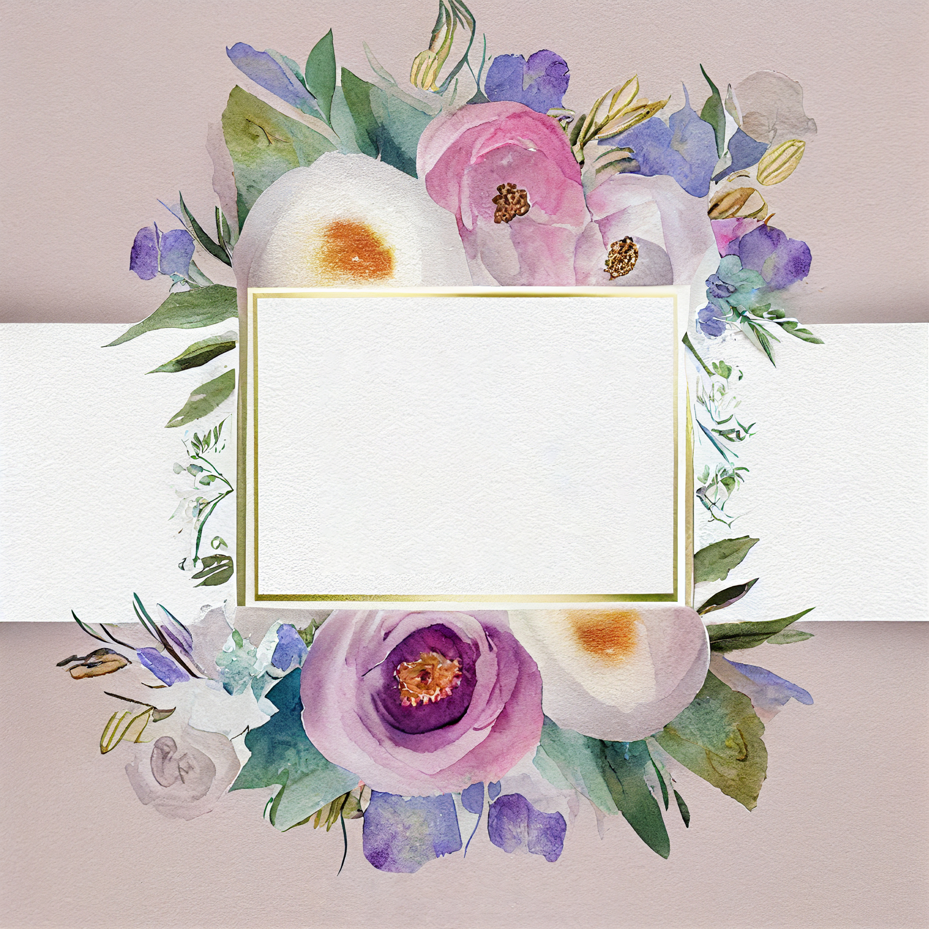 Unique Watercolor Flower Wedding Invitations