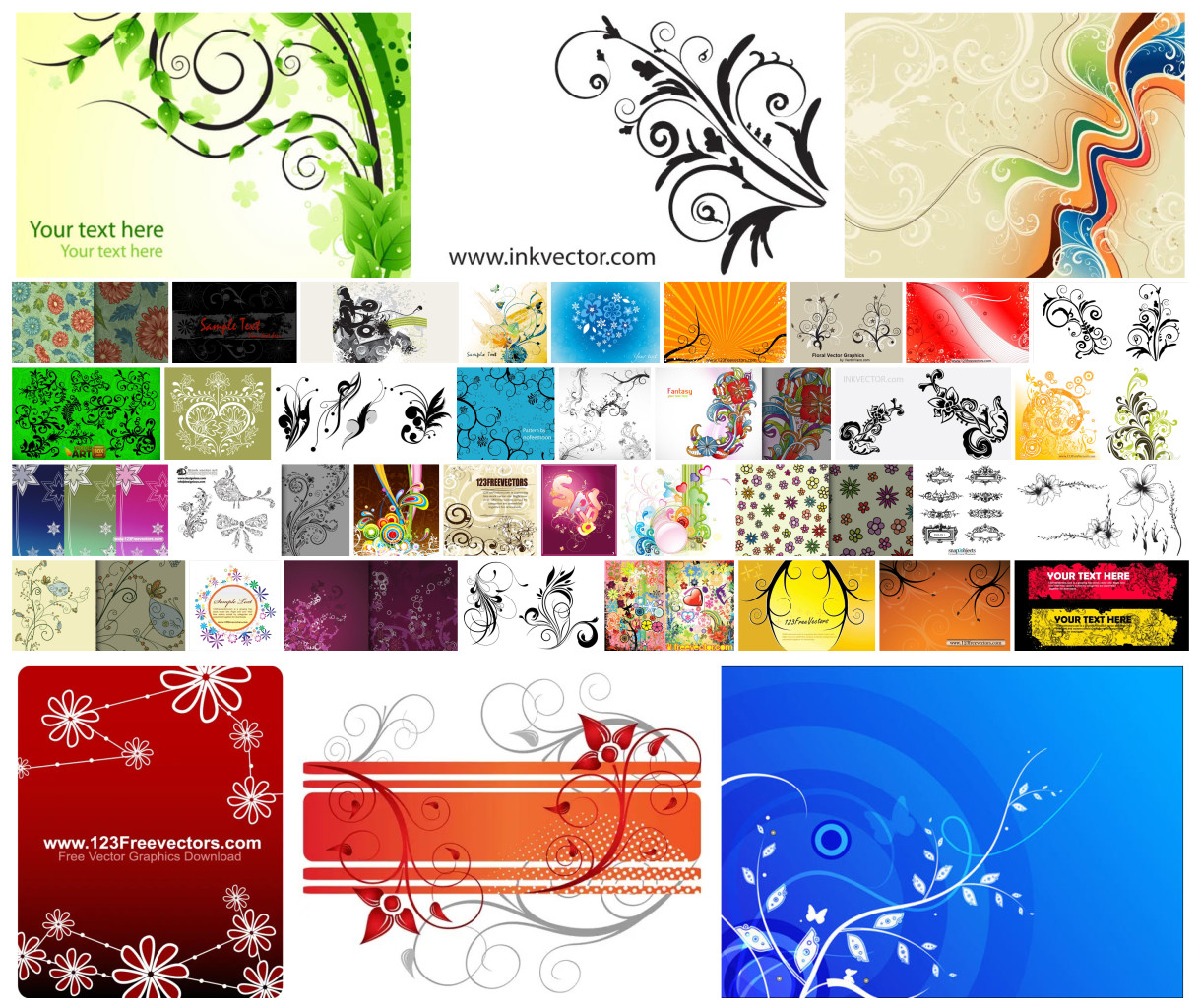 Blossoming Collection of Floral Vector Art Designs
