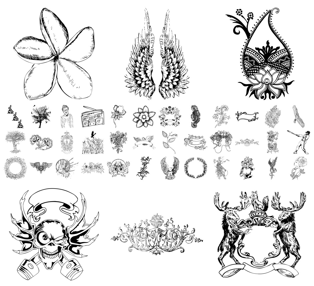 Creative Medley of Hand-Drawn Vector Designs