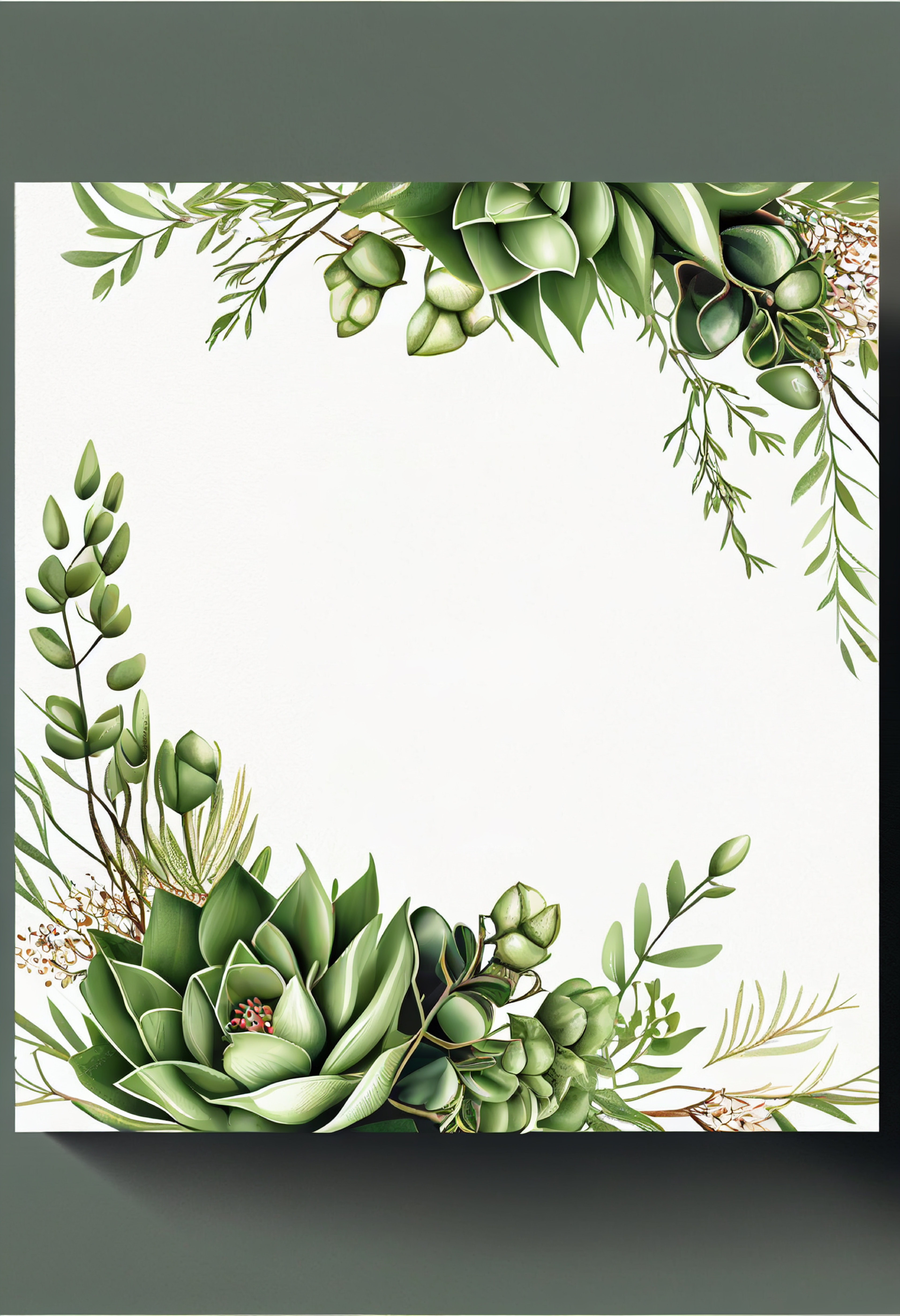 Succulent Splendor: Succulent Wedding Invitation Card