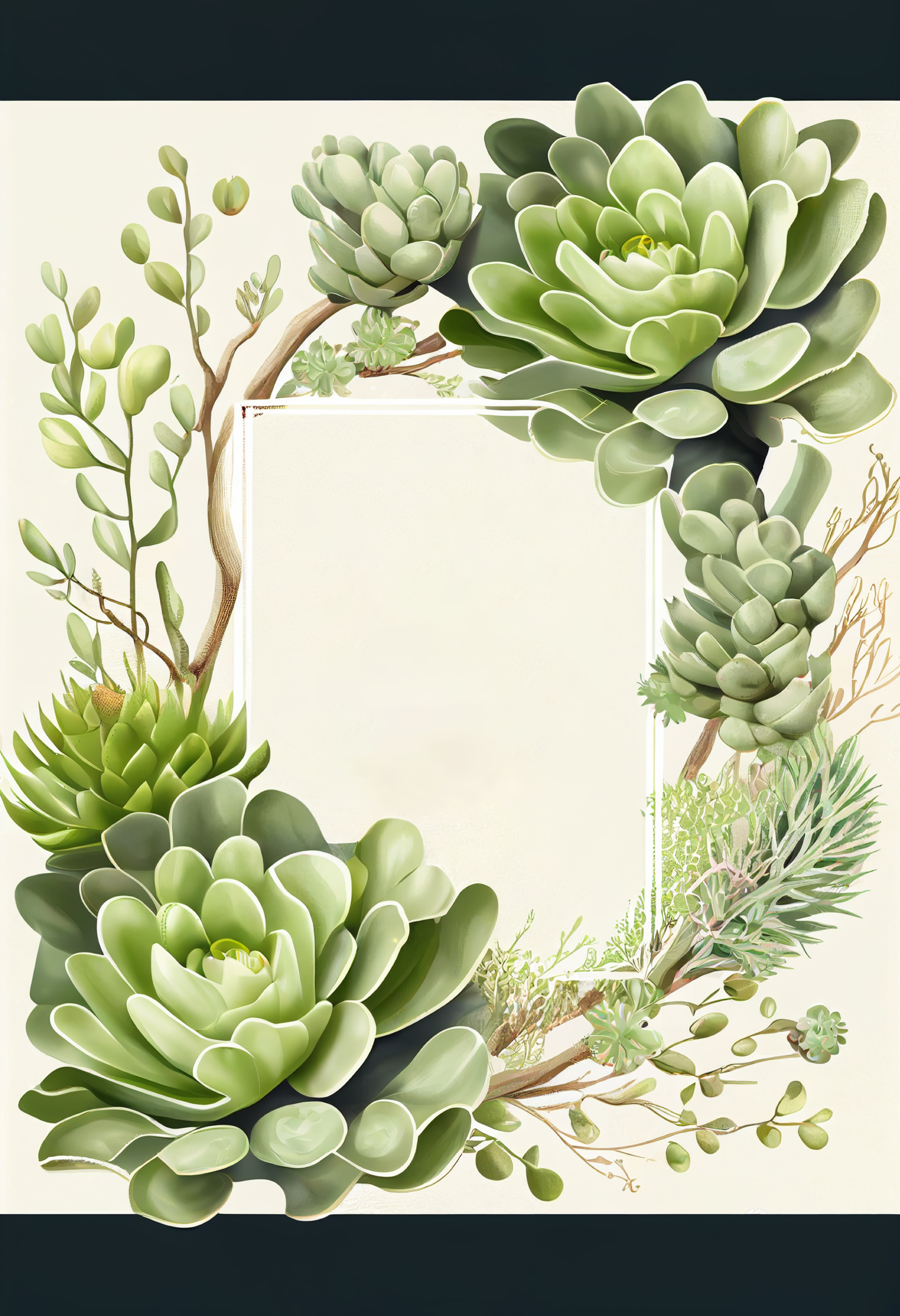 Succulent Splendor: Succulent Wedding Invitation Card