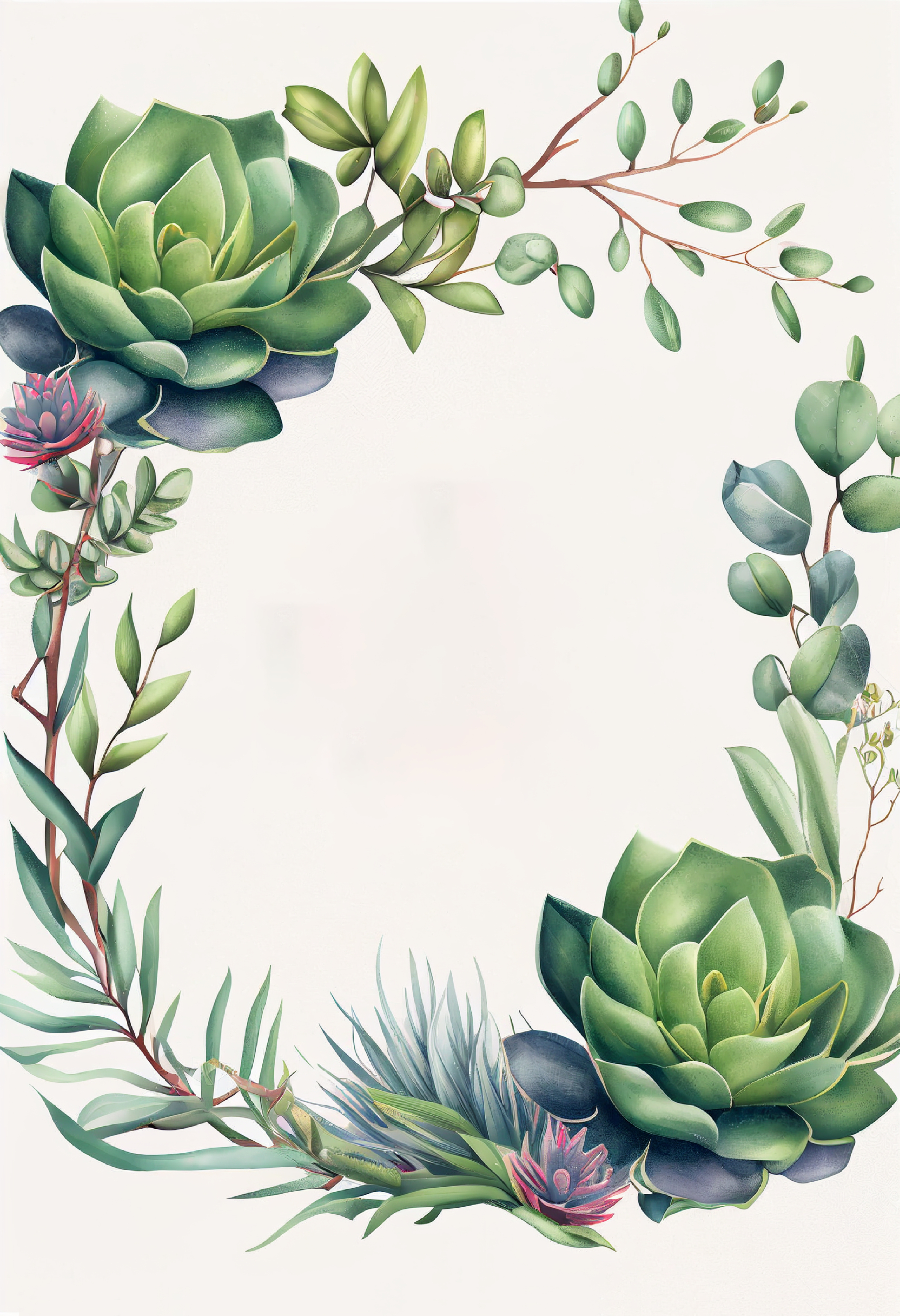Succulent Splendor: Succulent Wedding Invitation Card