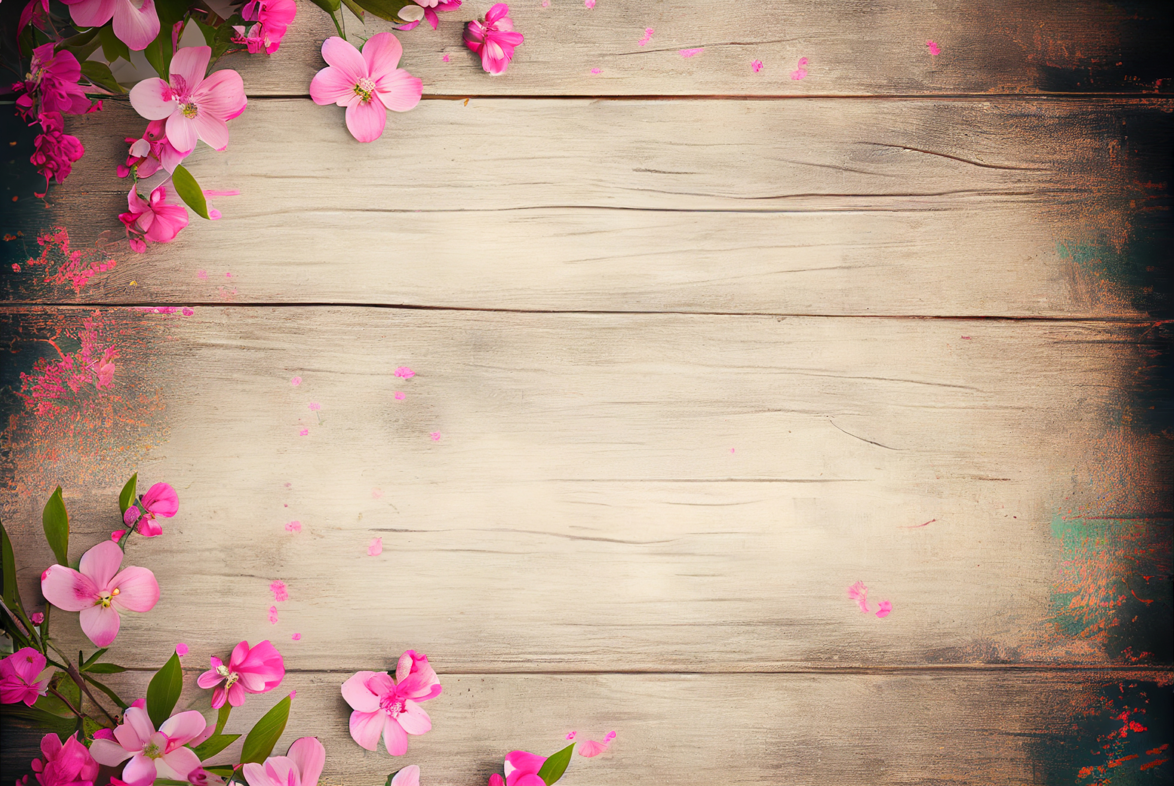 Flower on Wooden Background