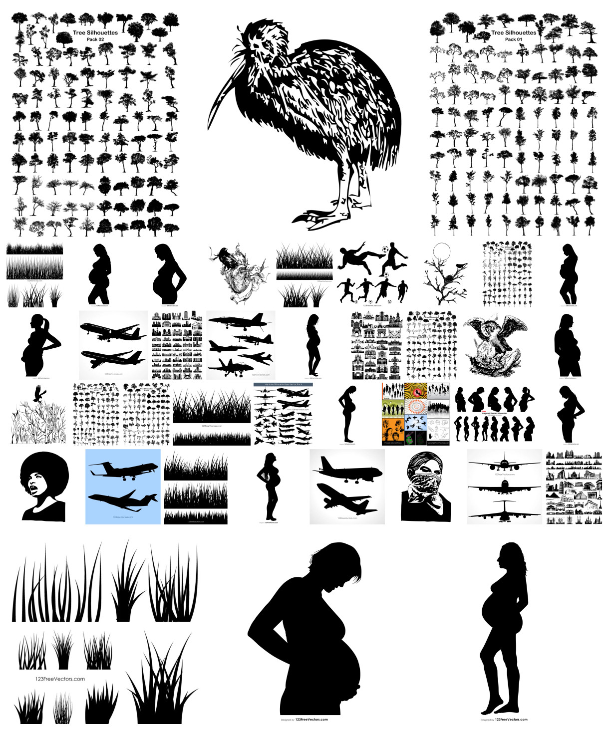 Exploring Silhouette Vector Collections: Free and Premium Design Resources