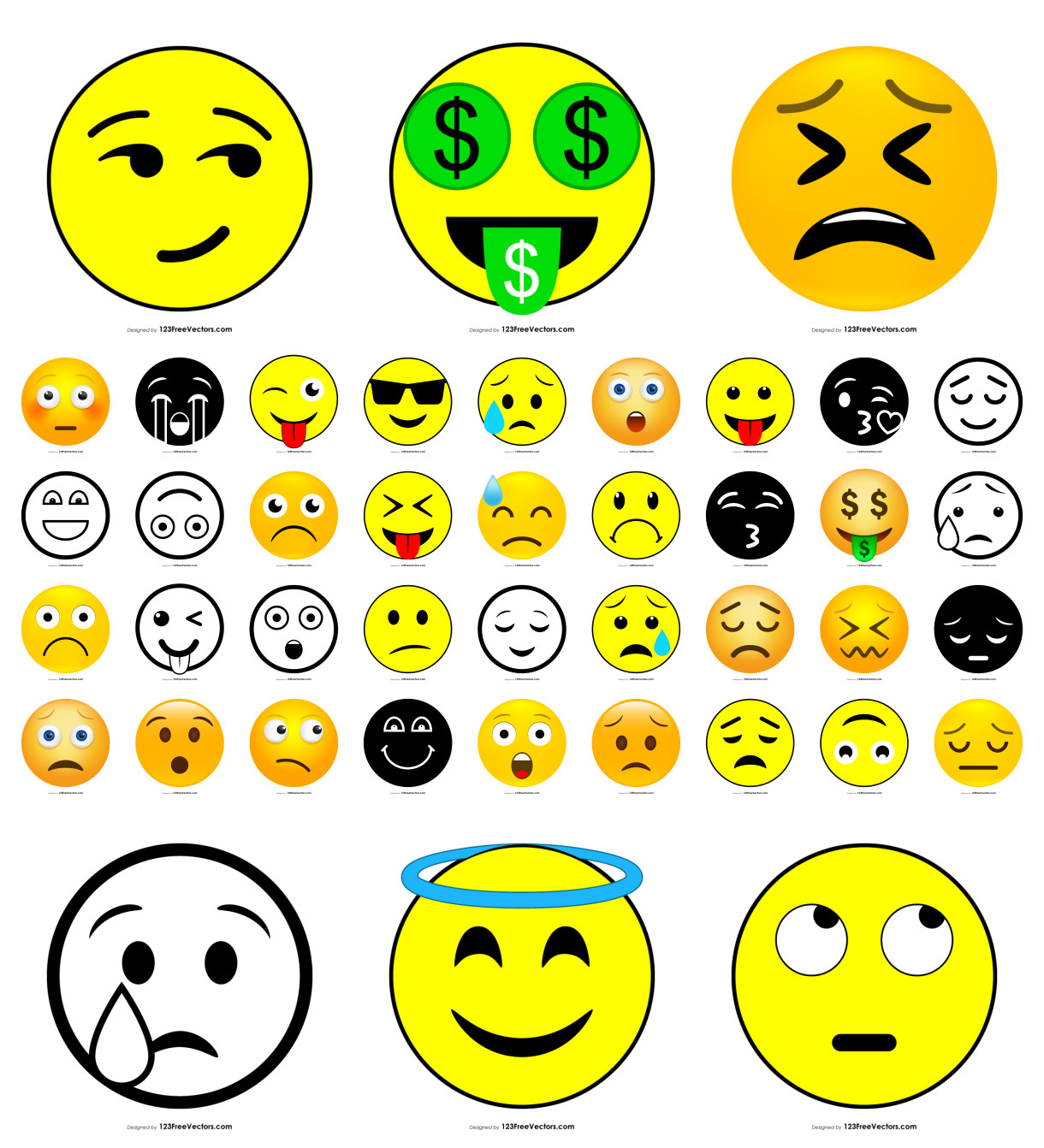 A Unique Assemblage of faces Vector Emojis and Icons