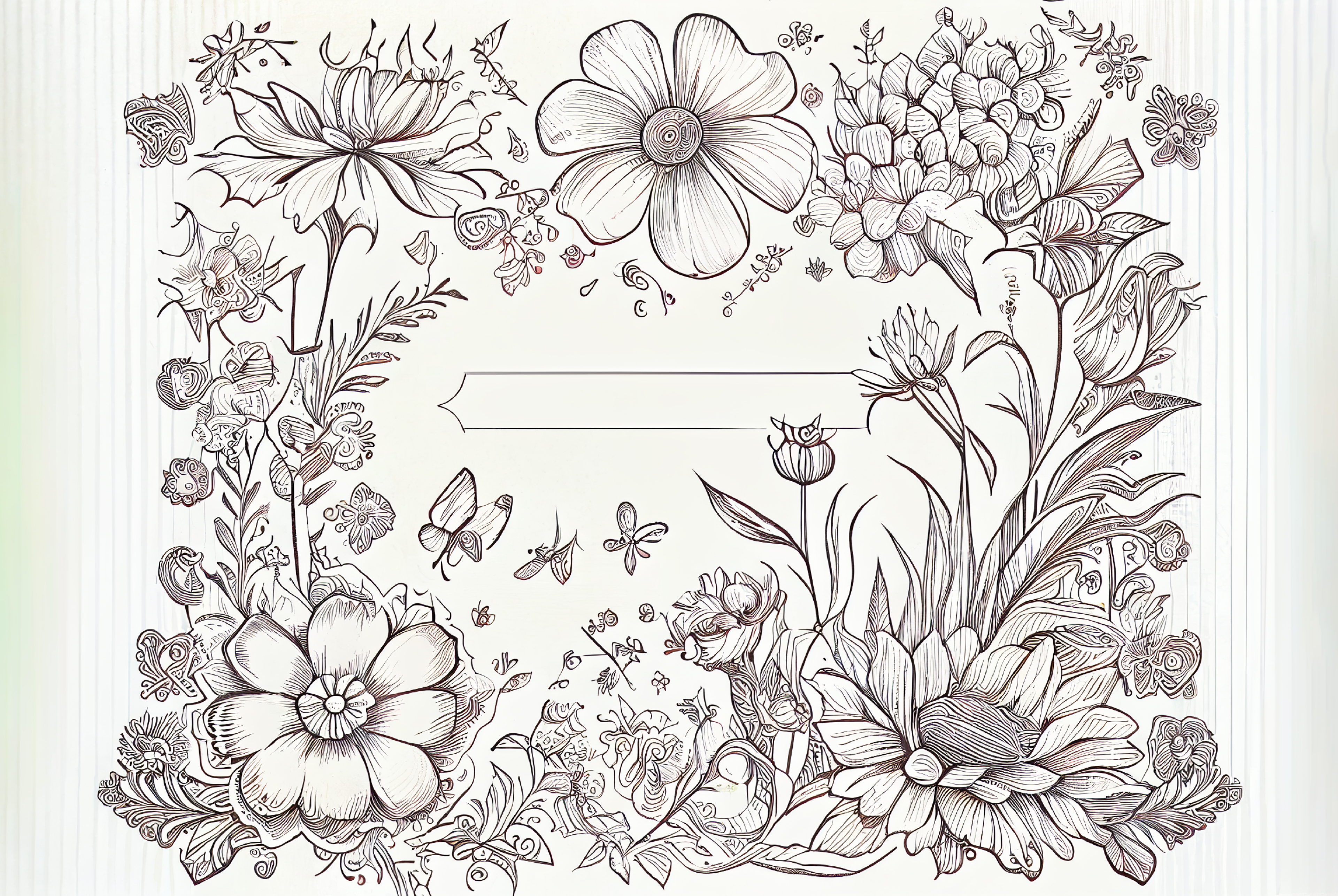 Flower Line Drawing Coloring Page