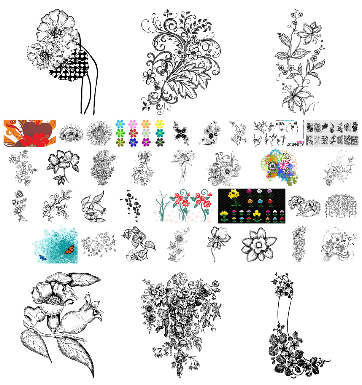 Revamp Your Year with the Flowers Vector Collection