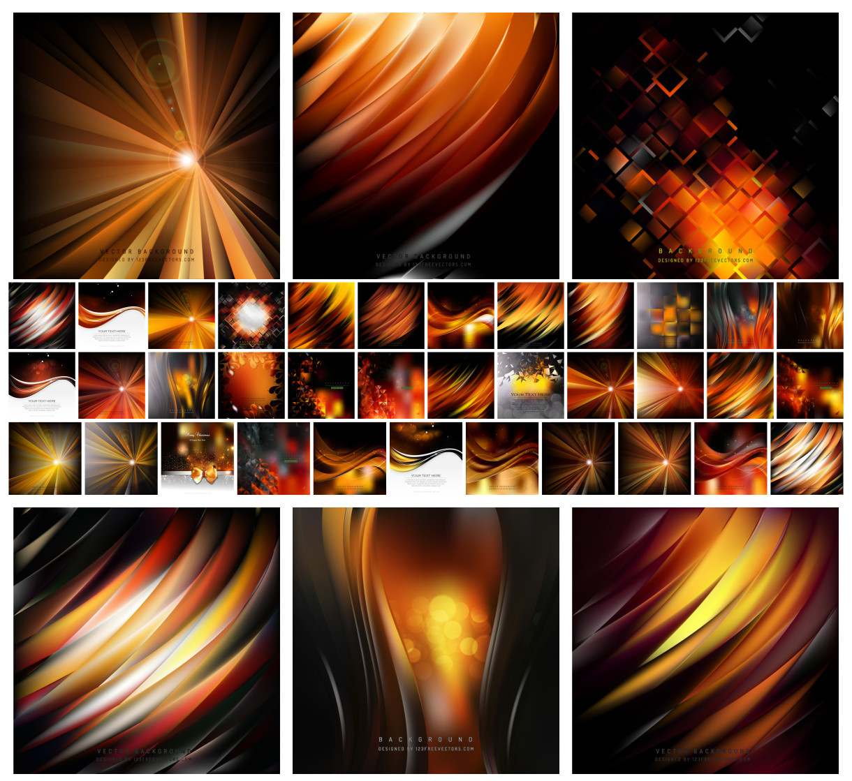 Fascinating Collection of Orange Fire Background Vector Designs