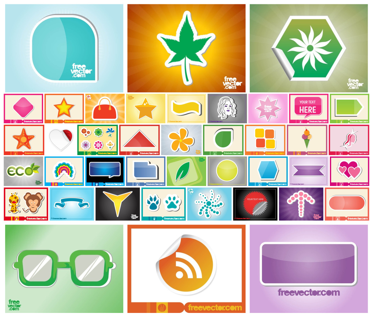 Discover a Diverse and Vibrant Sticker Vector Collection