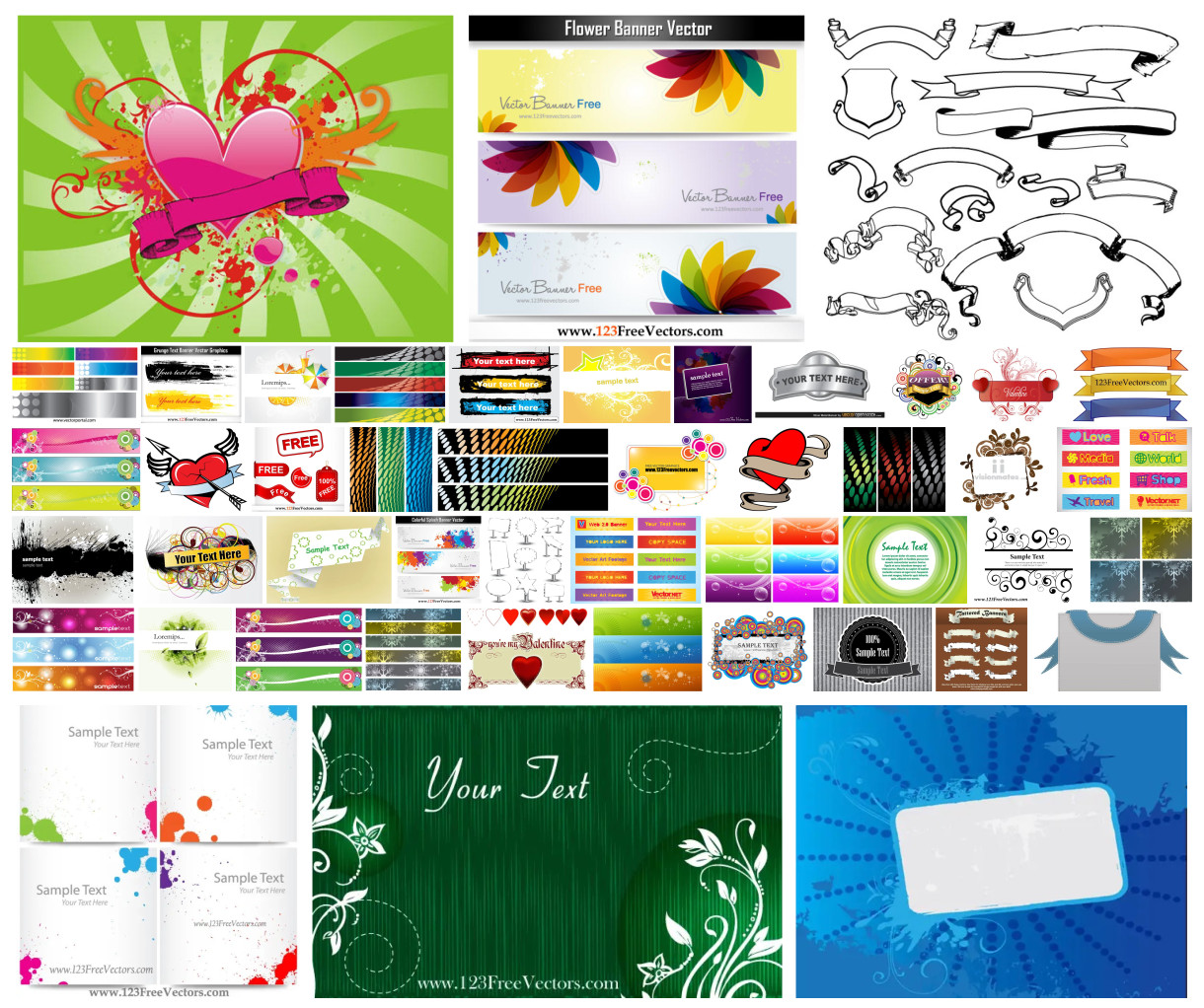 Dive into the Banners Vector: An Abstract & Colorful Design Fiesta