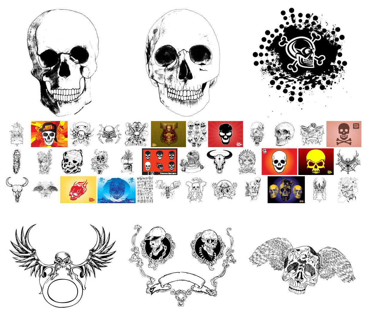 Vibrant Collection of 40+ Skull Vector Designs