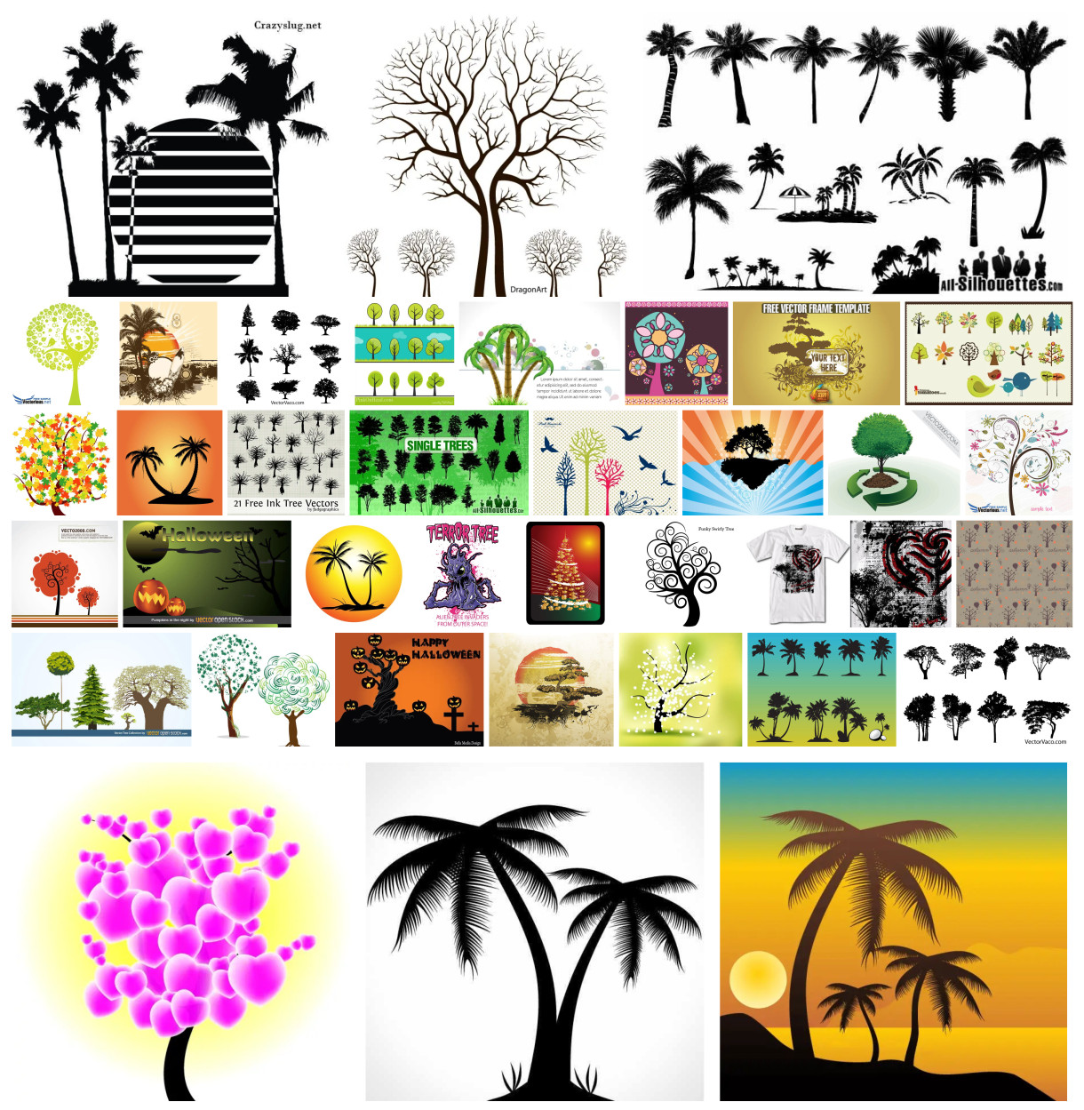 A Creative Compilation of 35+ Tree Vector Designs