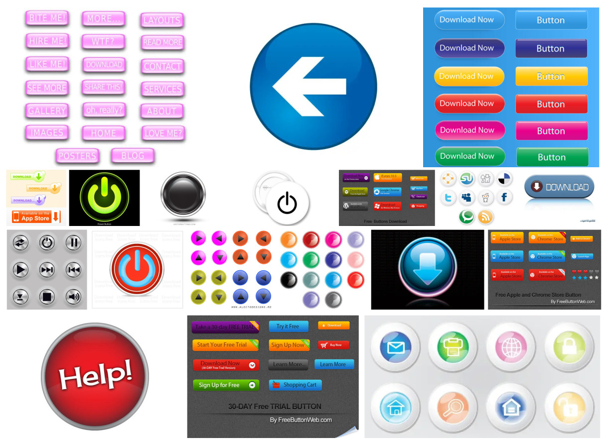 Unleash Creativity with 19 Free Vector Button Designs