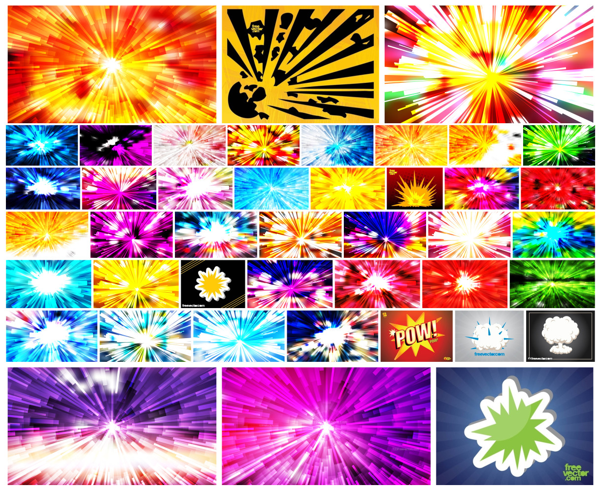 Impressive Collection of 40+ Explosion Vector Designs
