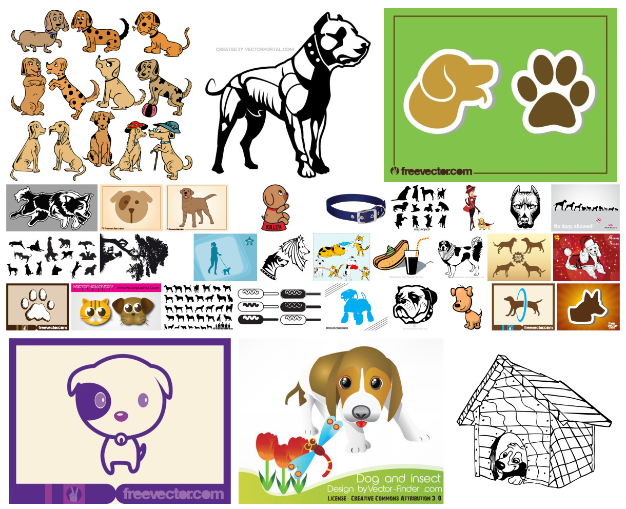 Diverse Dog Vector Collection: From the Whimsical to the Realistic
