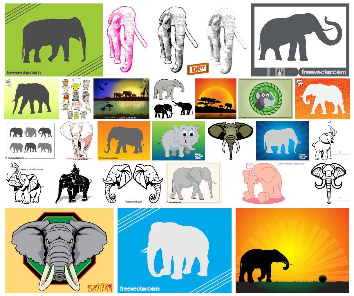Unwrap the Beauty of Elephants Through Vector Art