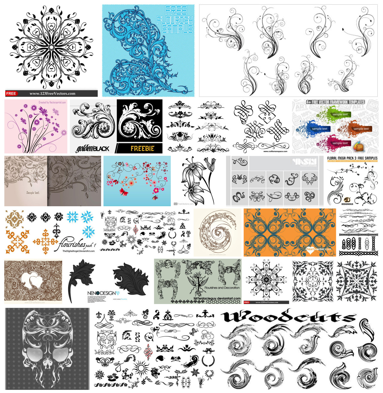 Unleashing Creativity with Flourish Vector Designs Collection