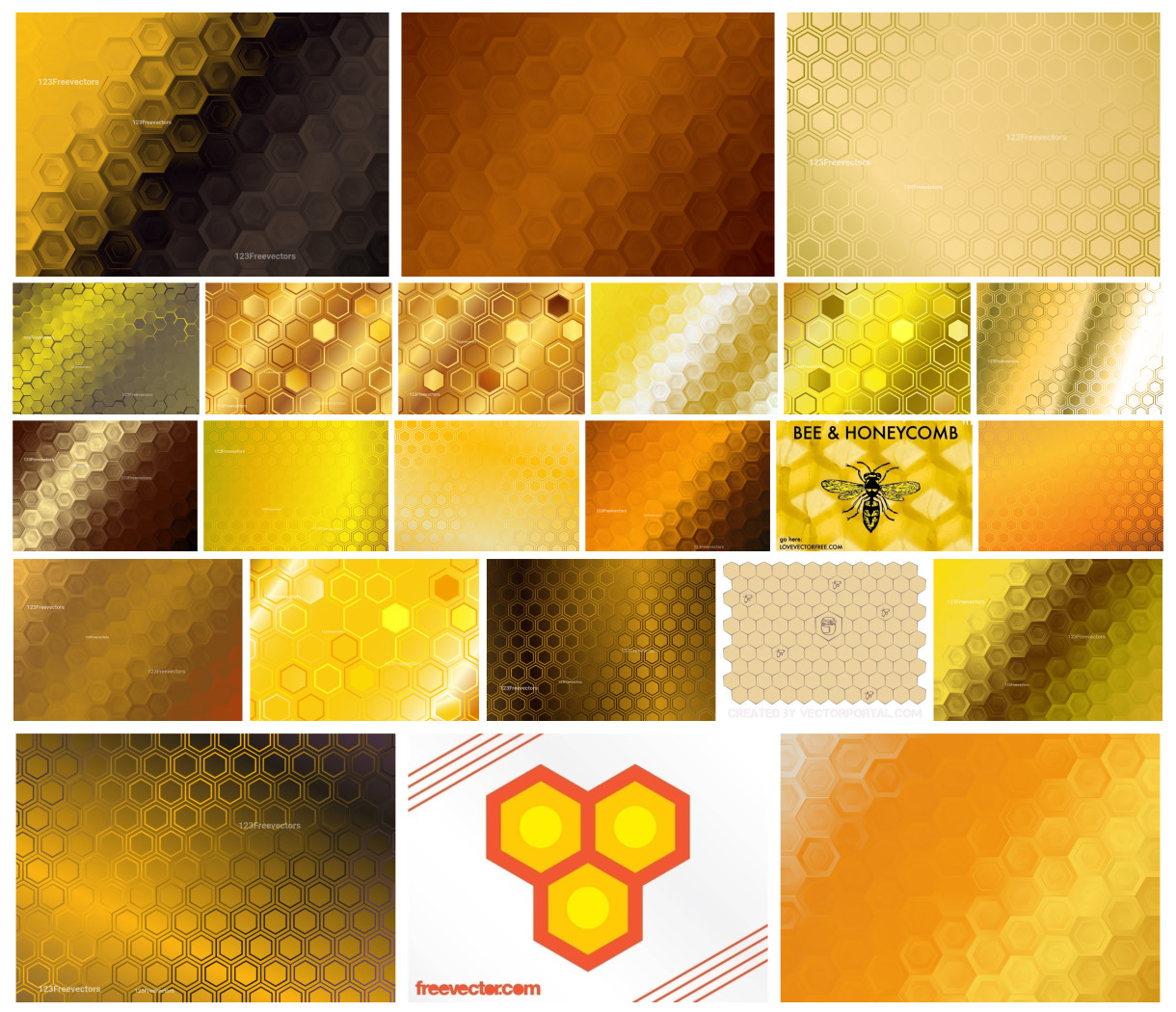 Exquisite Array of Honeycomb Vector Designs