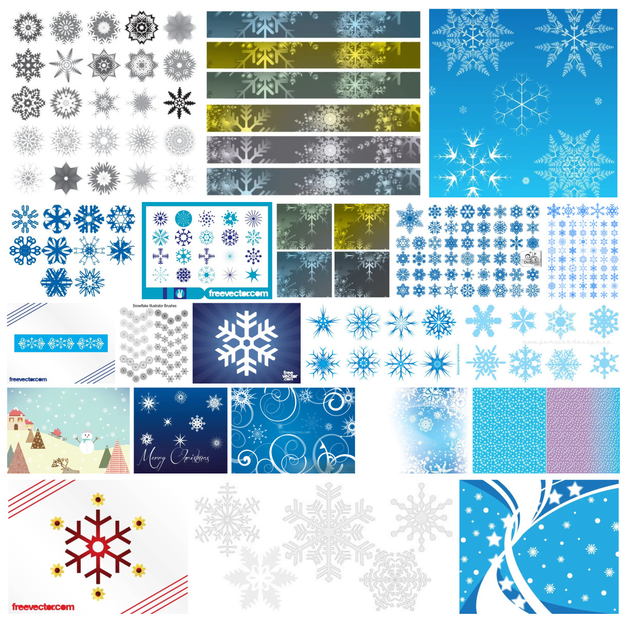 The Artistic Array of Snowflakes Vector Designs