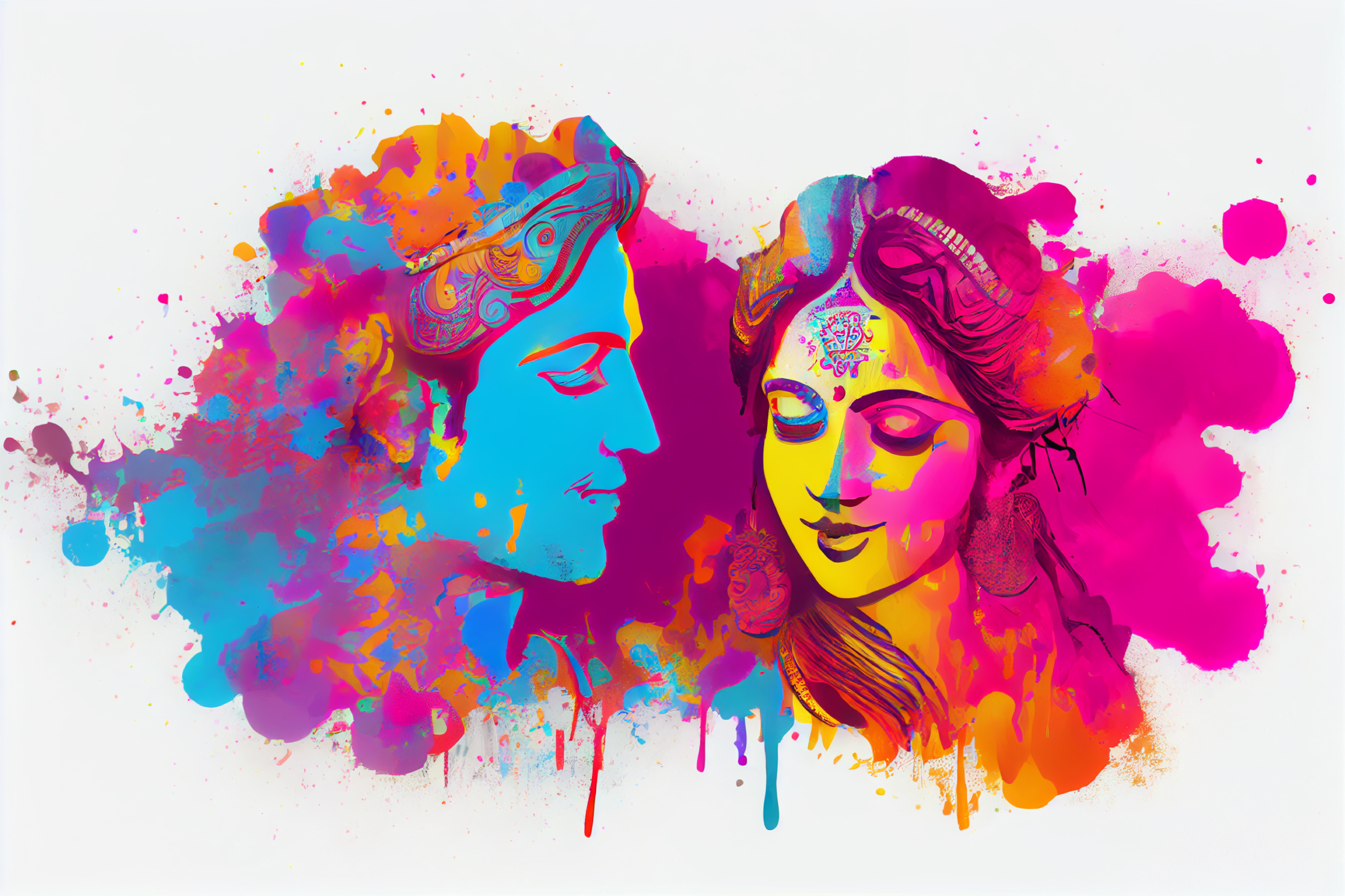 Radha Krishna Holi Image