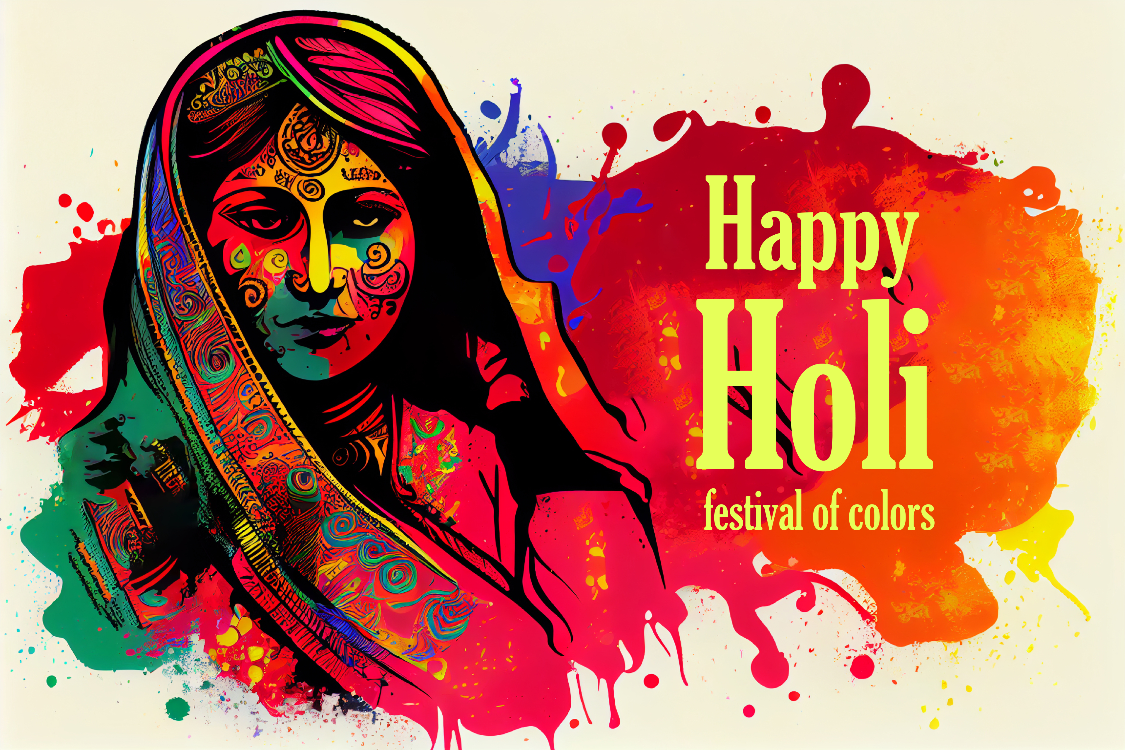 Holi Girl Background Image