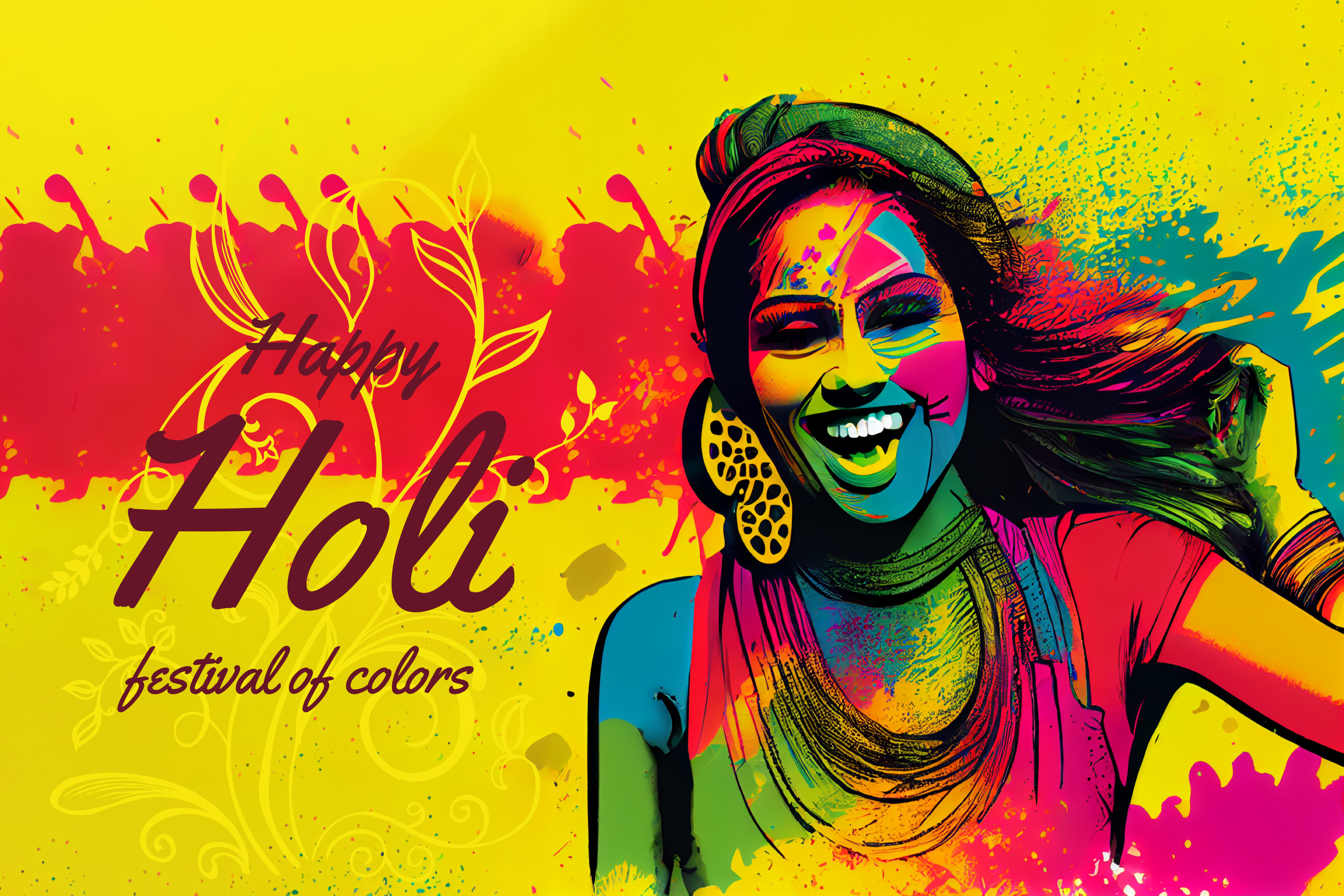 Holi Girl Background Image