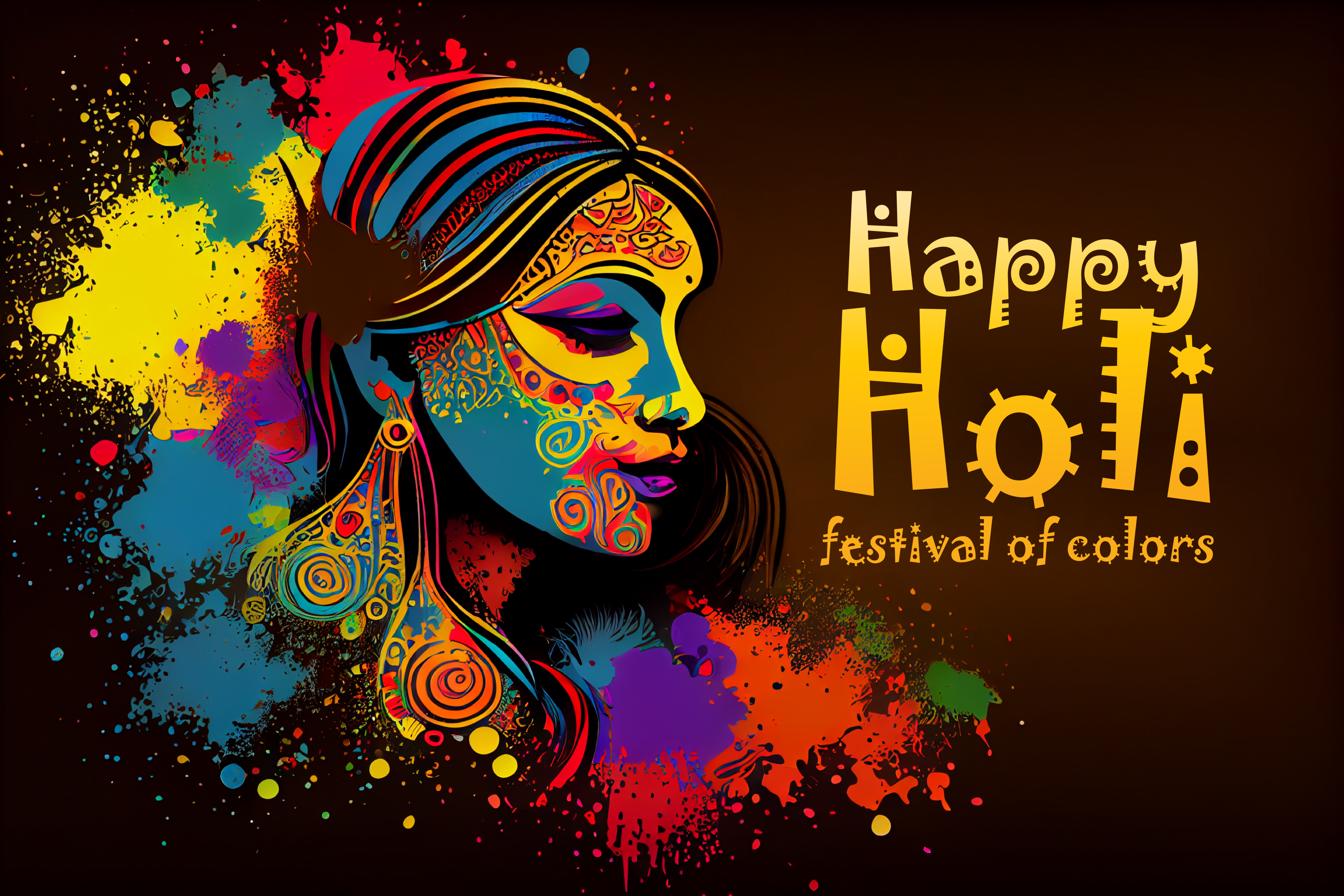 Happy Holi Girl Background Image