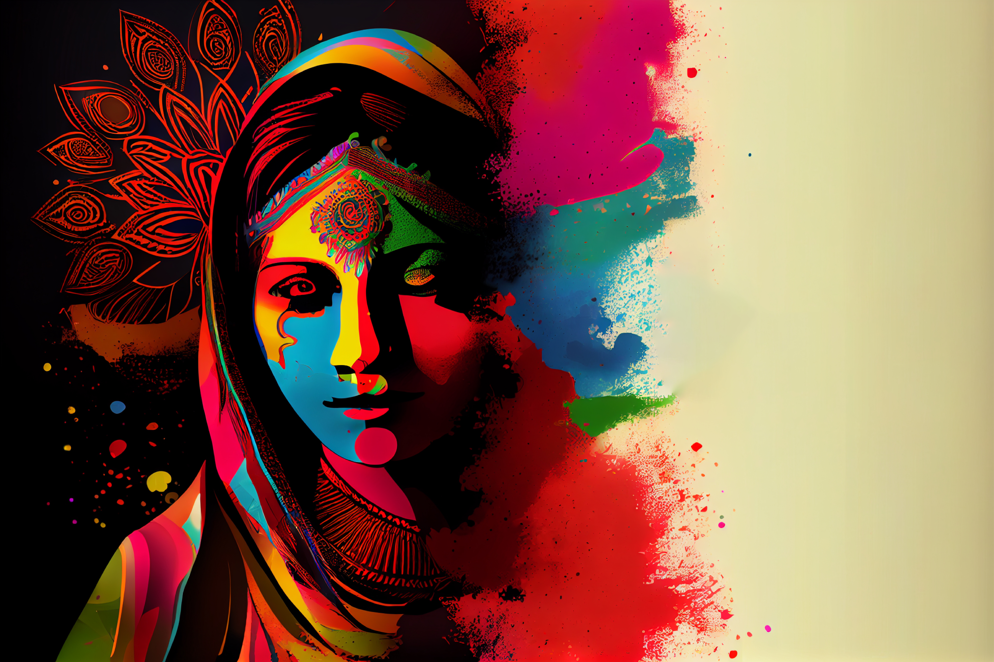 Holi Beautiful Girl background