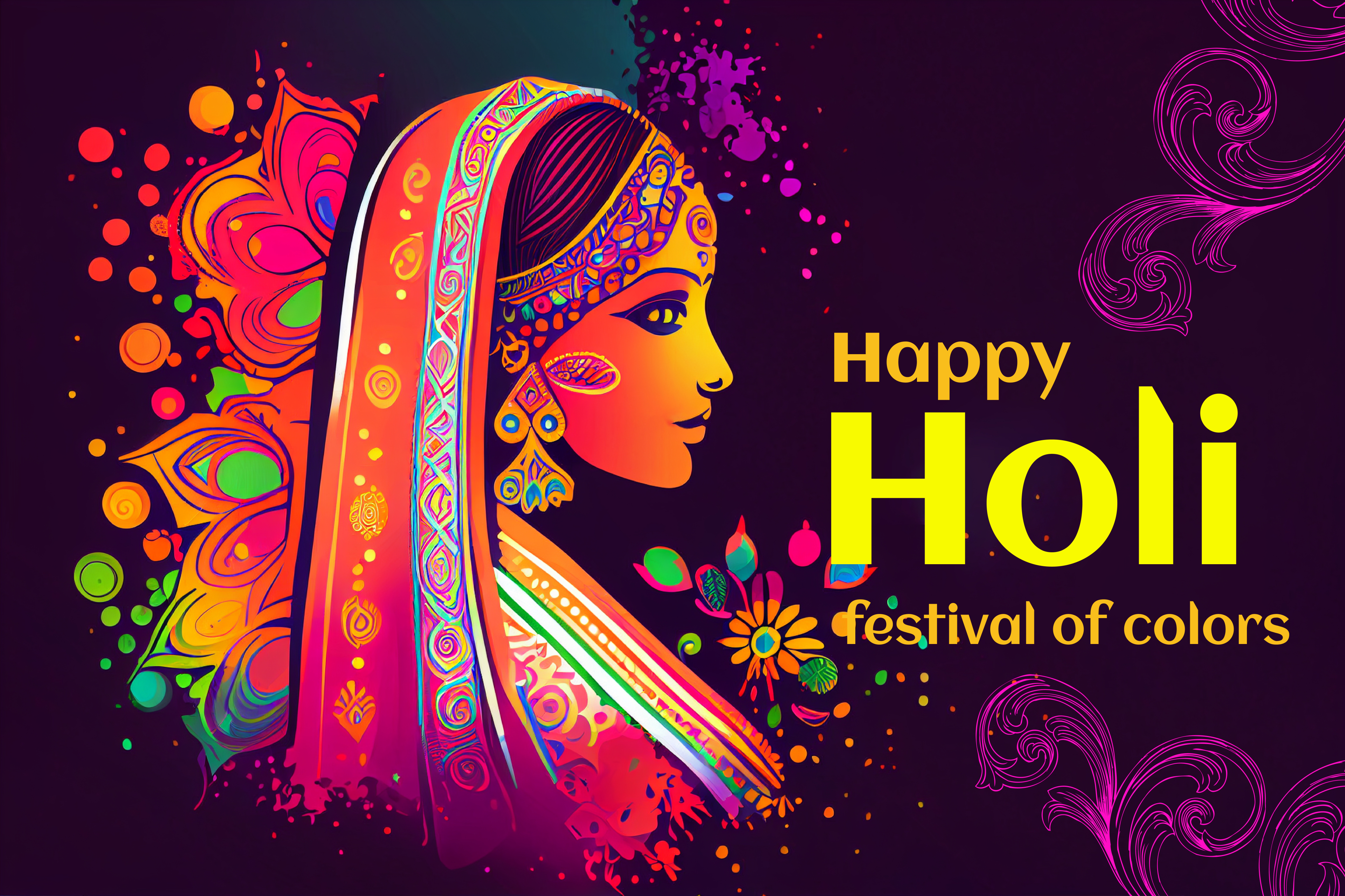 Holi Girl Background