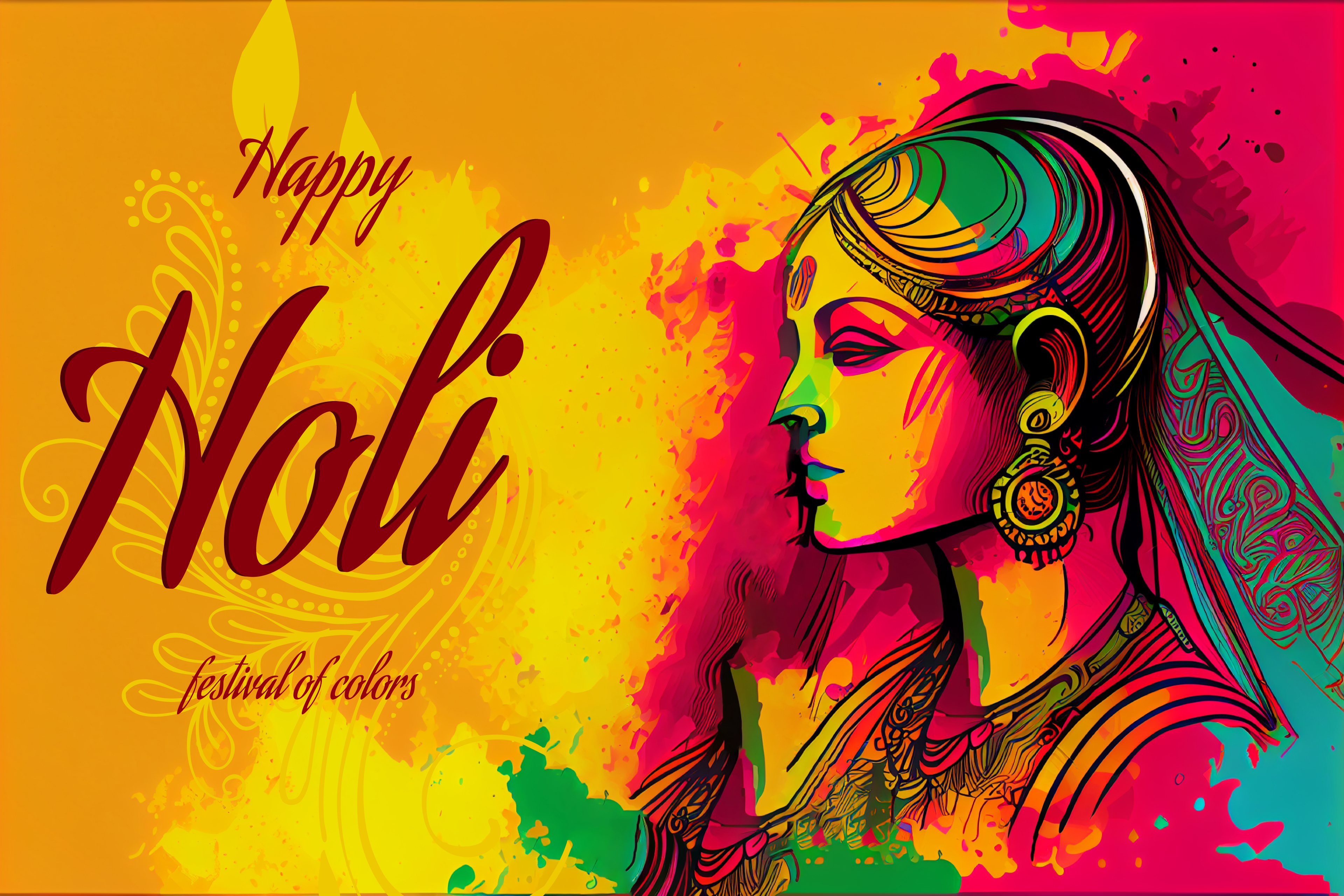 Holi Beautiful Girl background