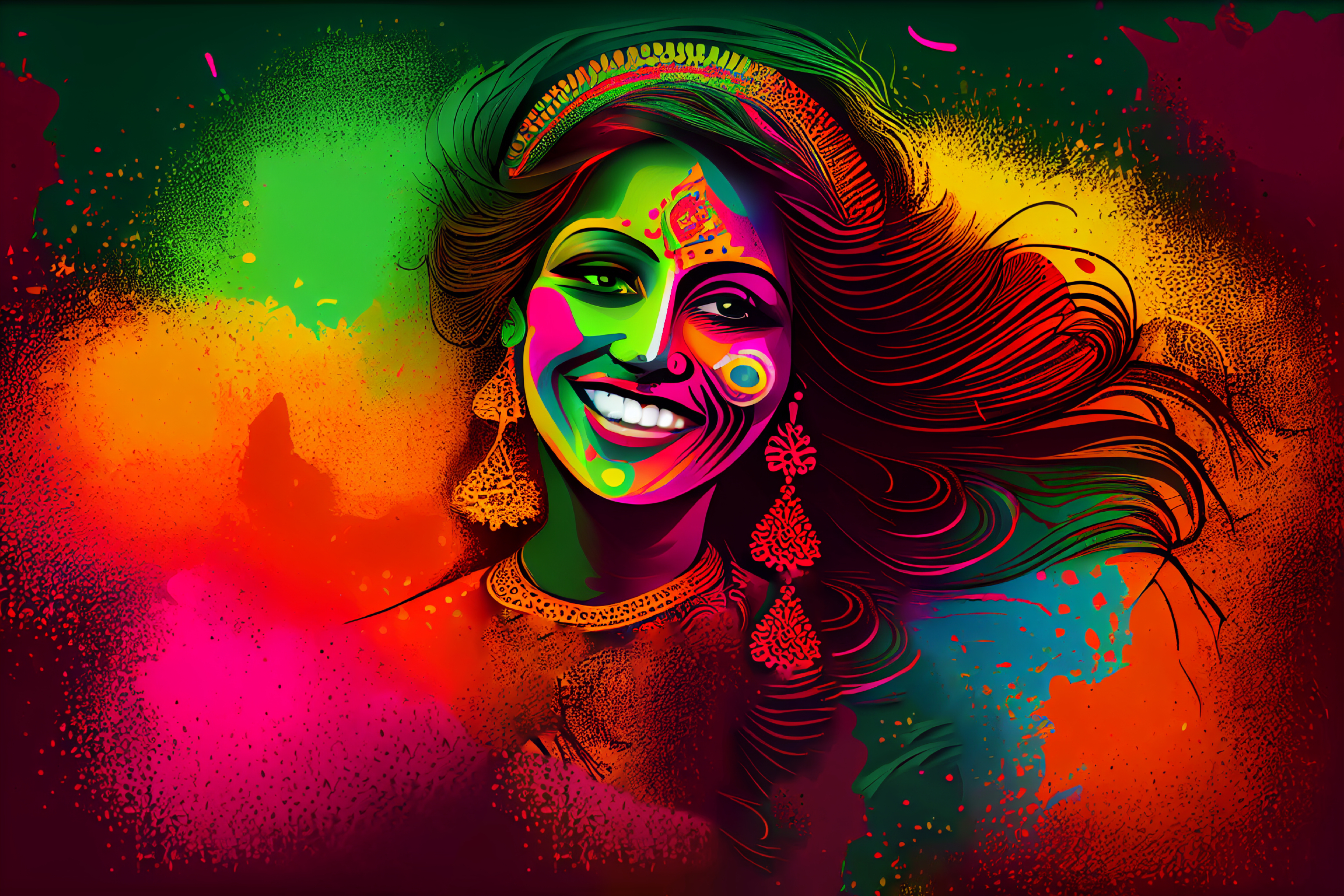 Holi Girl Background Image