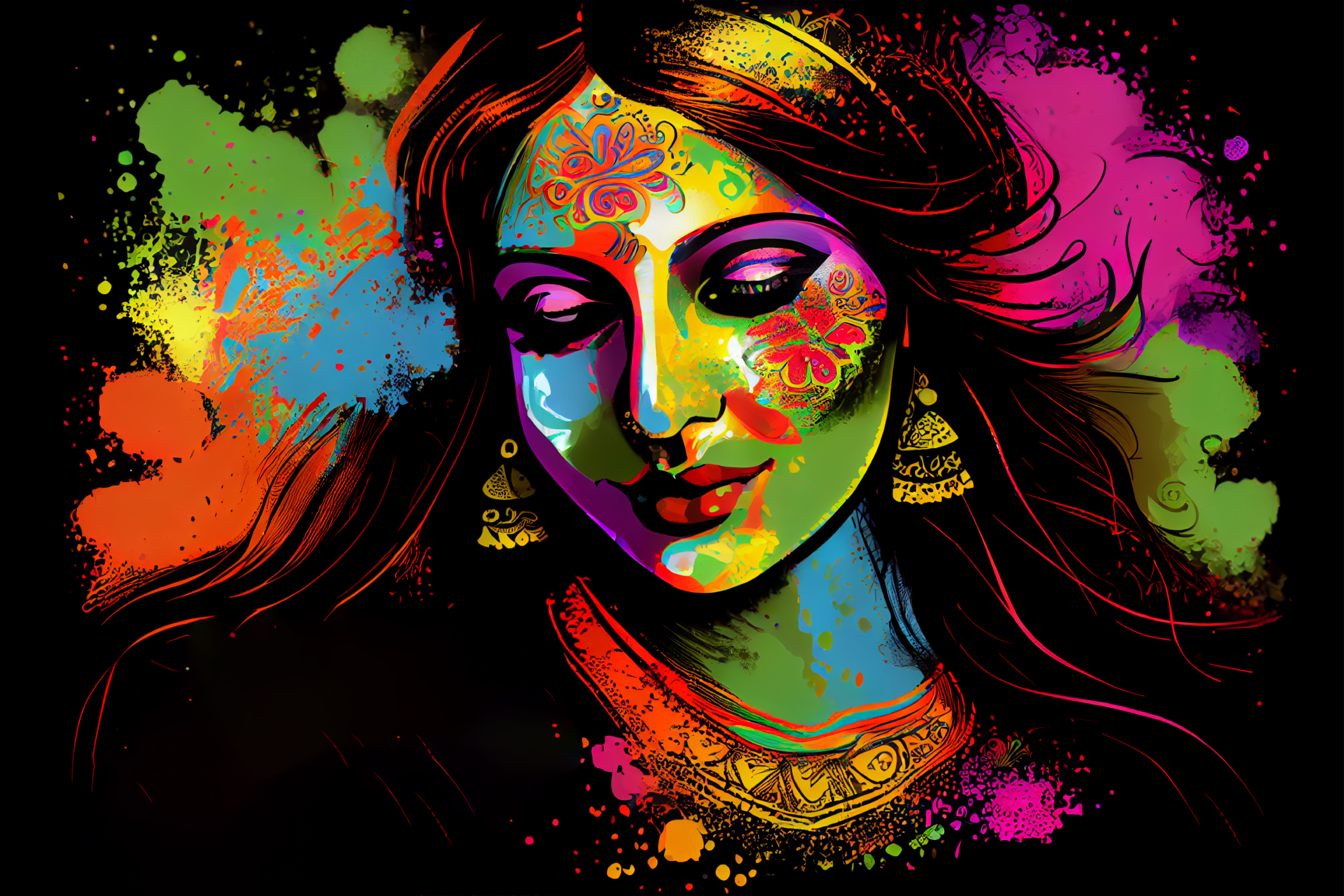 Holi Beautiful Girl background