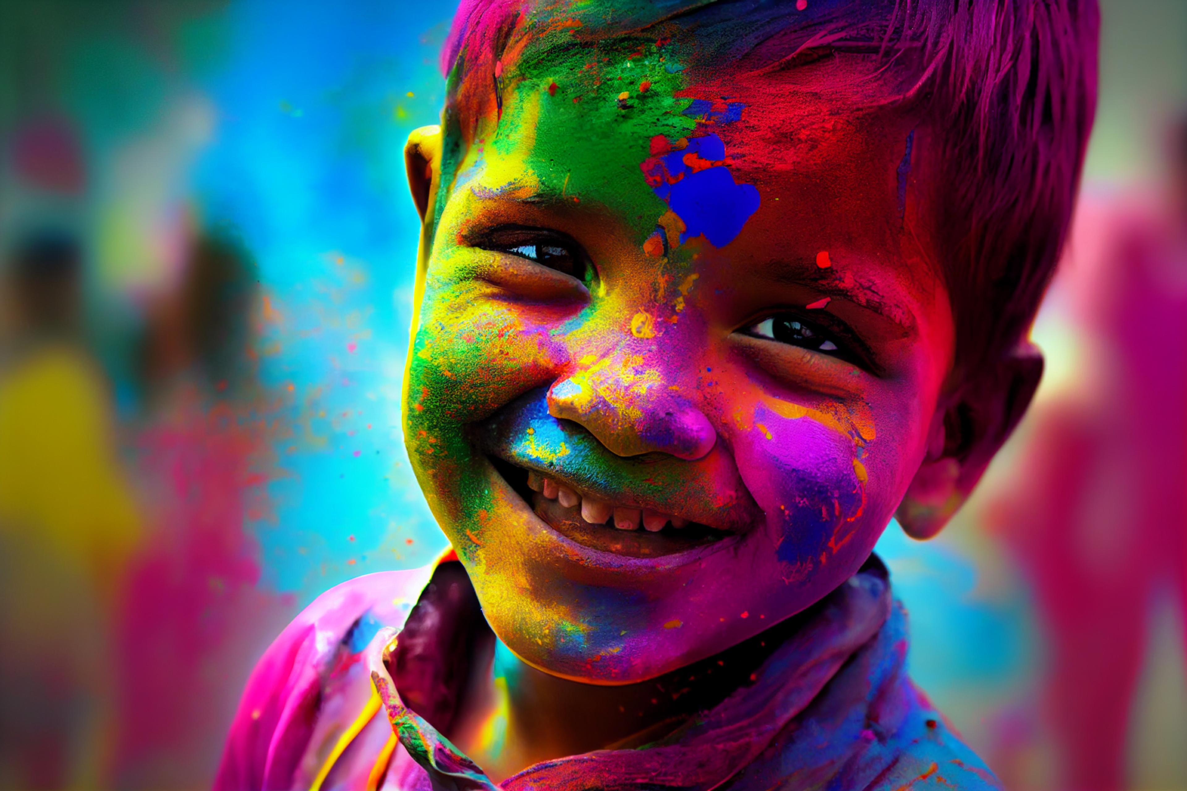 Boy Playing Holi