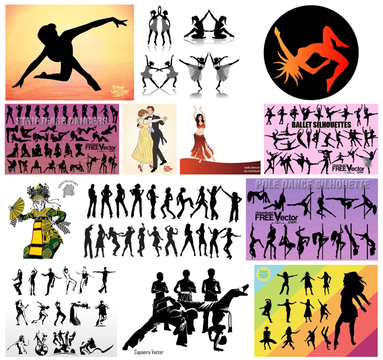 Captivating Dance Silhouettes: A Bountiful Vector Collection