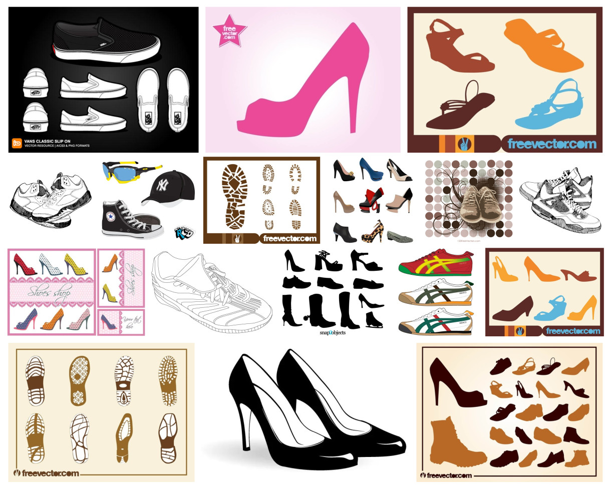 Bask in the Art of Footwear: An Eclectic Vector Collection of Shoes