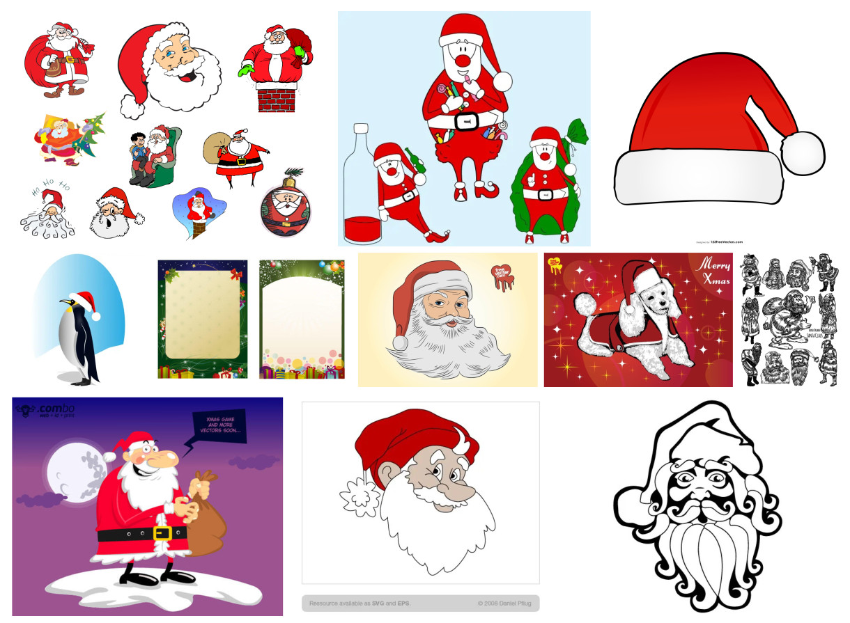 Stunning Compilation of Santa Claus Vector Art