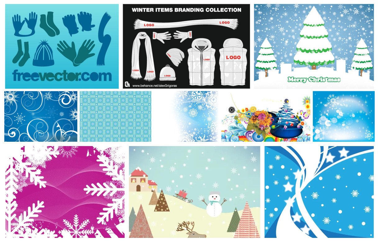 Immerse in the Grandeur of Winter with our Premium Winter Blue Vector Collection
