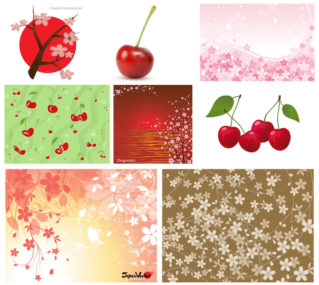 Captivating Sakura: Cherry Vector & Background Designs