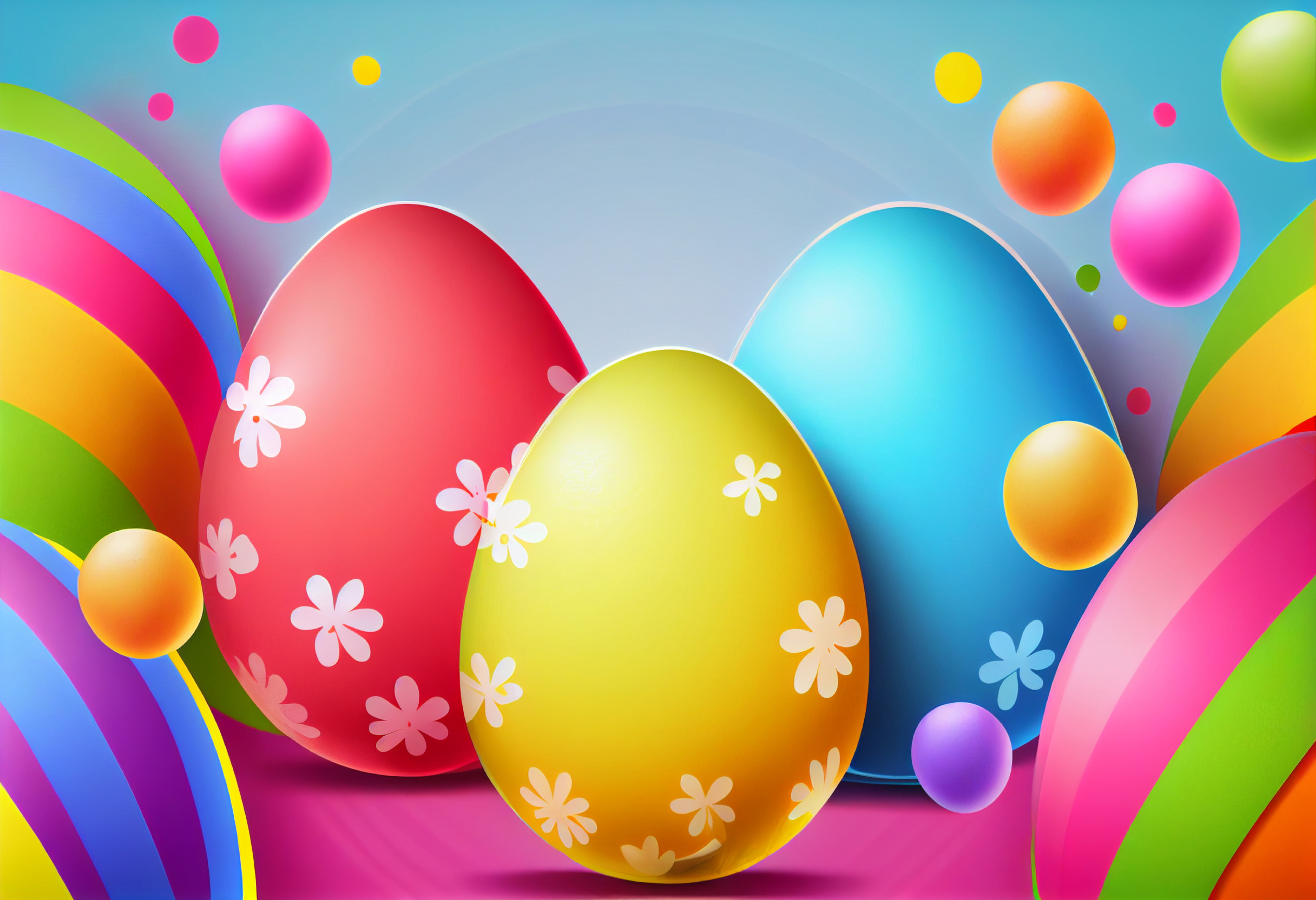 Colorful Easter Eggs Background Image