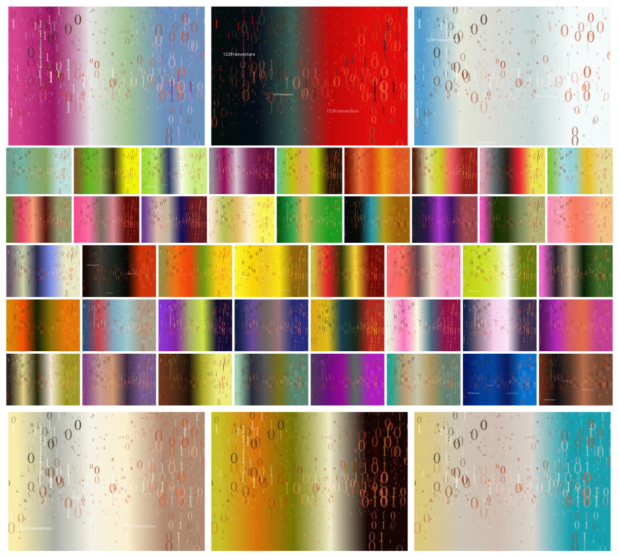 A Diverse Collection of Vibrant Abstract Binary Numbers Background